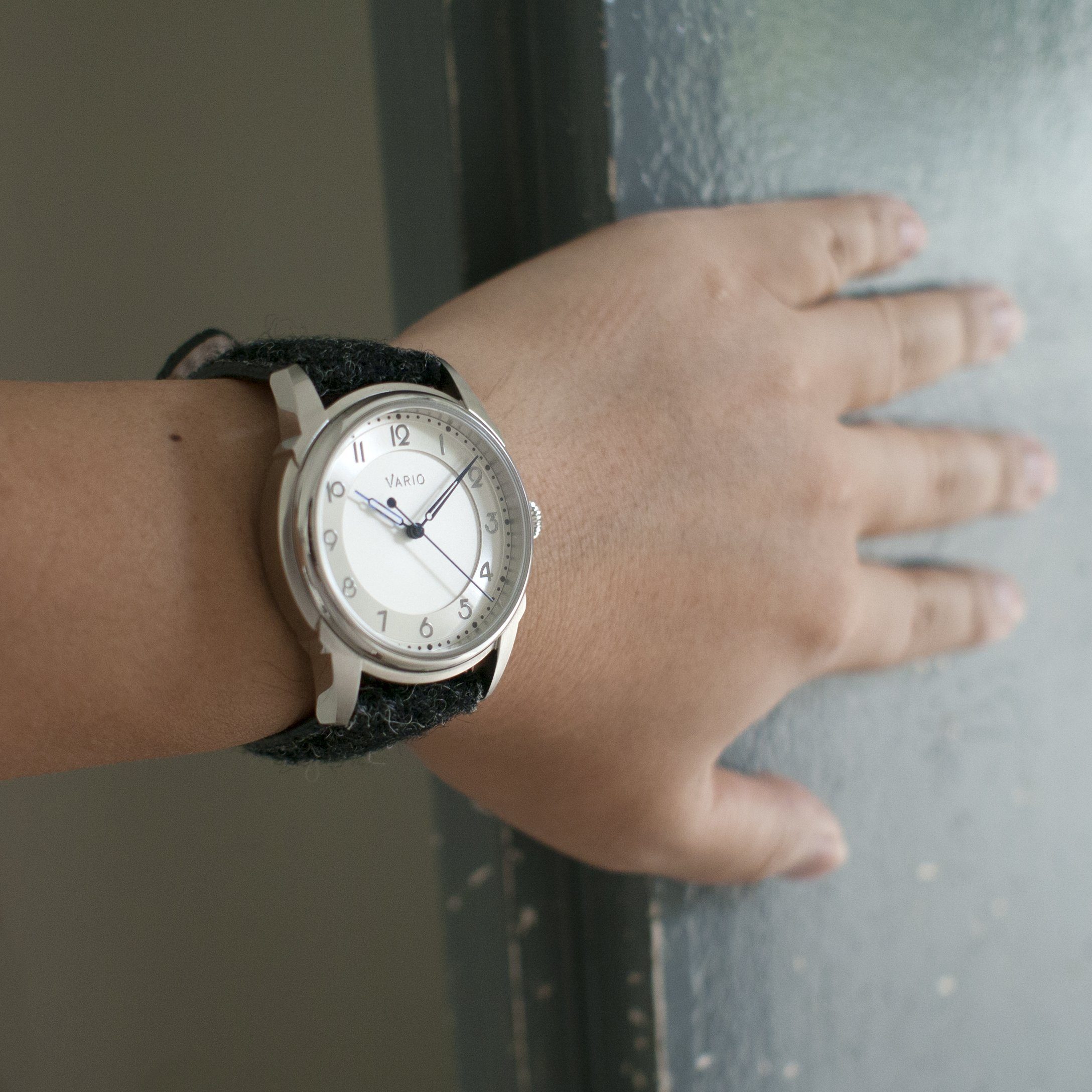 Ivan couldn't resist taking a picture of the Vario Art Deco watch while holding the door