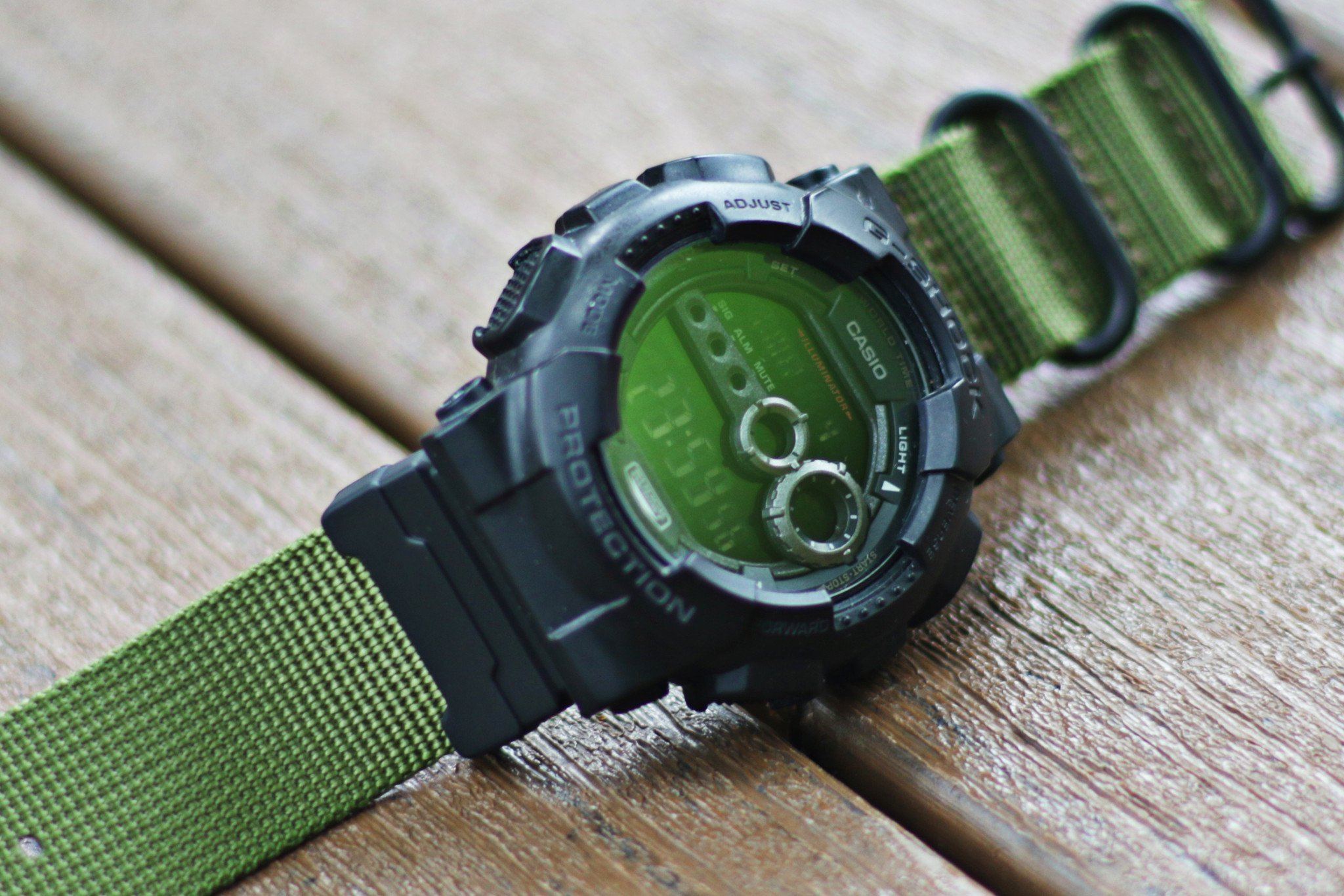GD100 on Casio adapter and ballistic strap