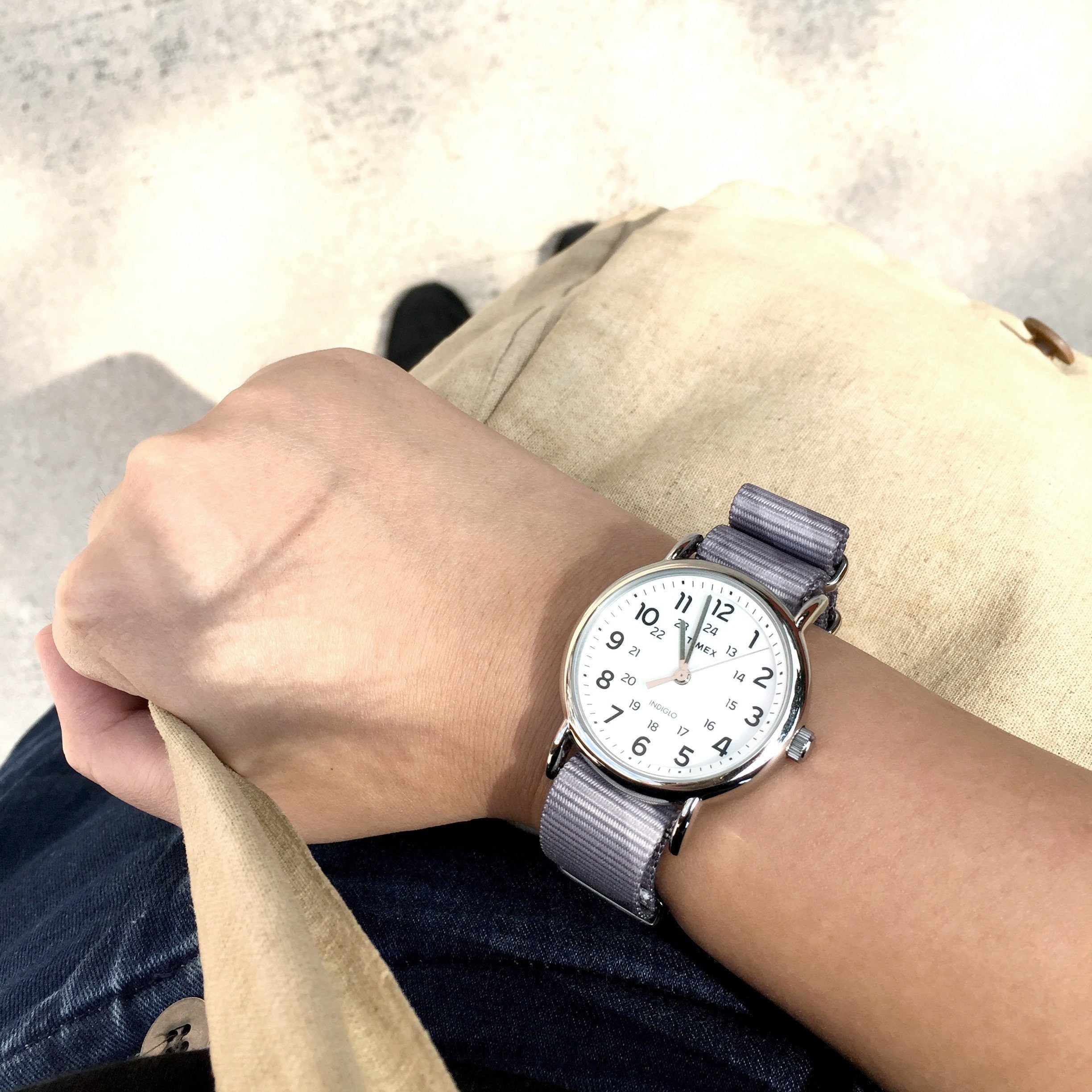 Timex Weekender with Vario's Mono Plaid strap by #varioclub member Vanessa