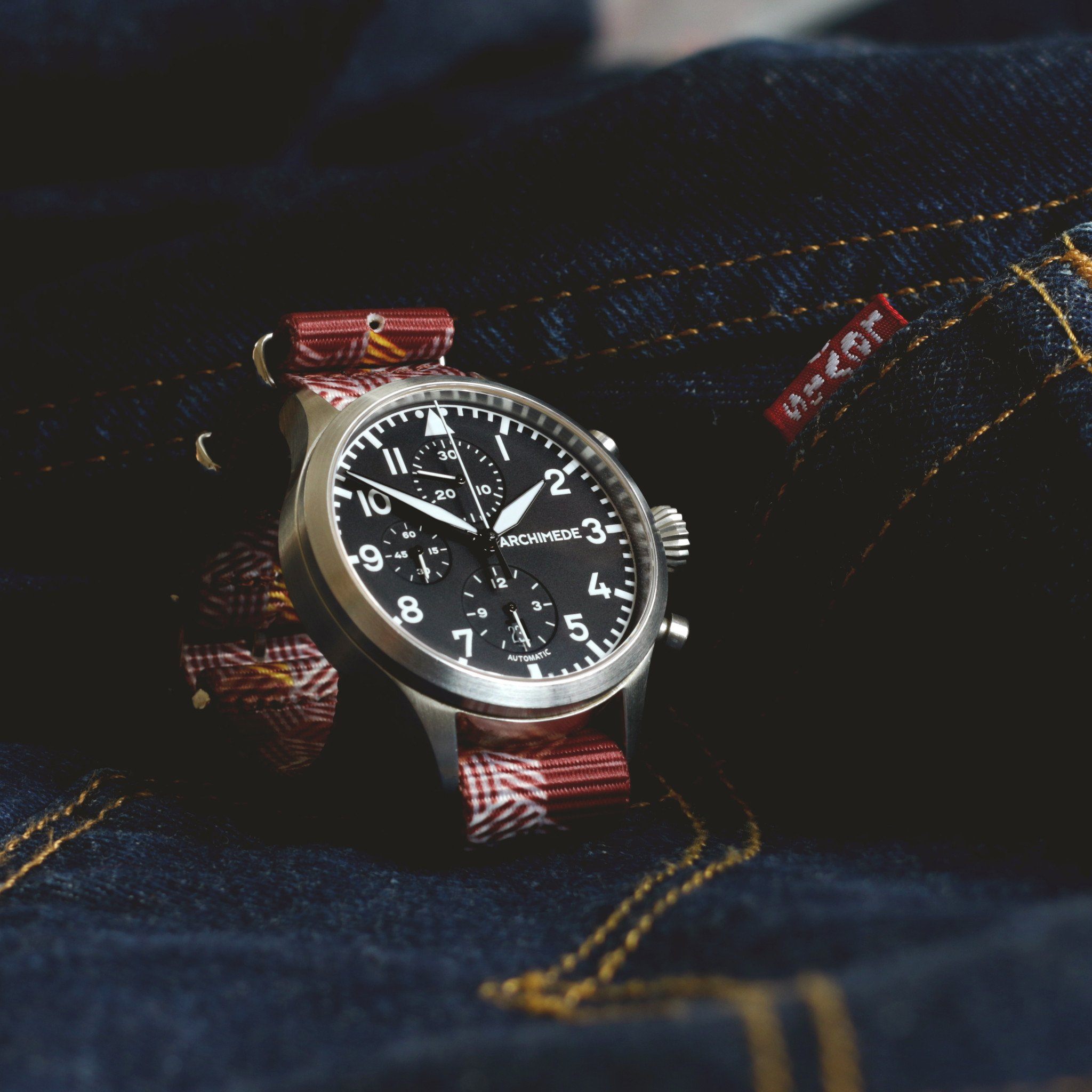 Archimede watch with Escher Crate strap