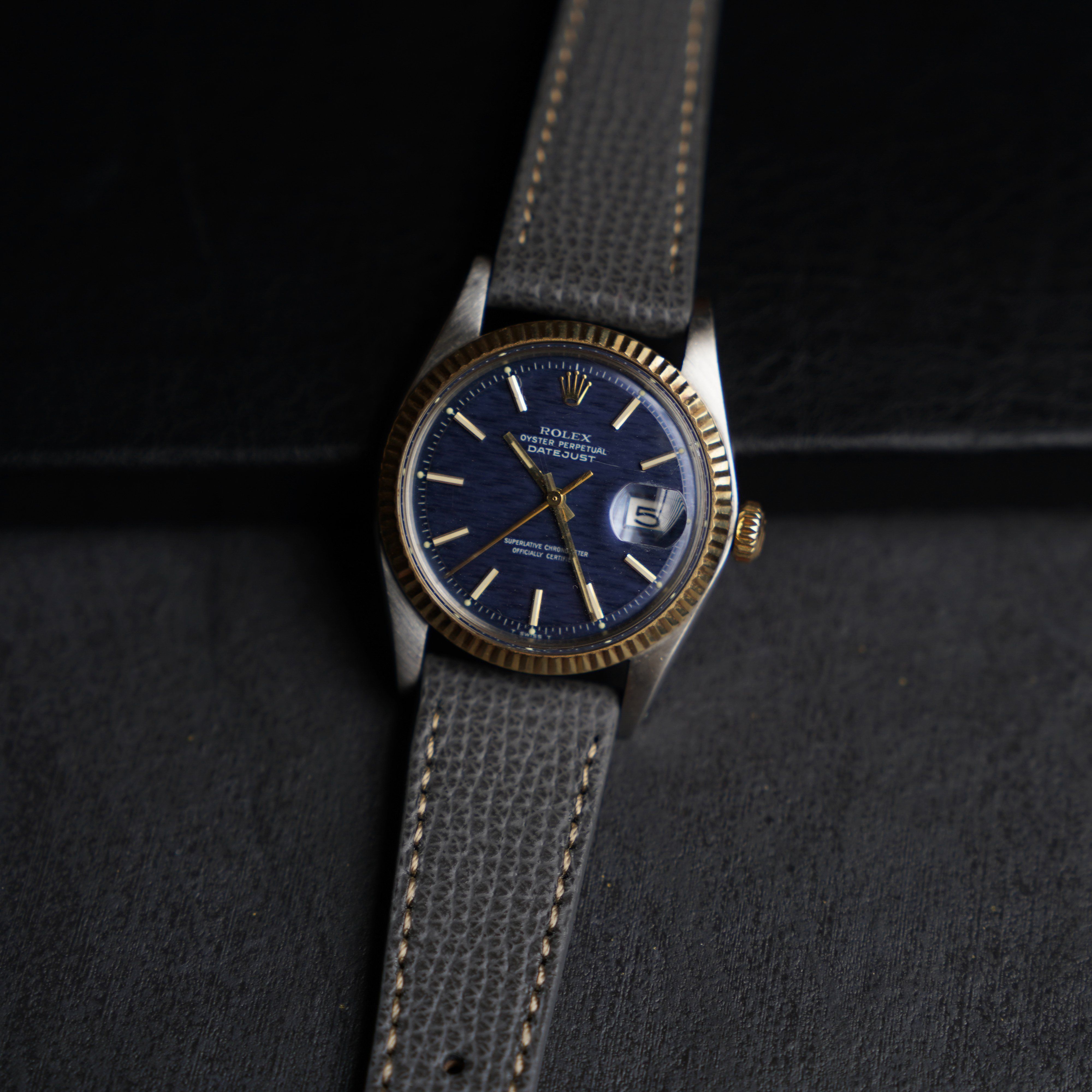Rolex Datejust on Vario Italian Leather Watch Strap