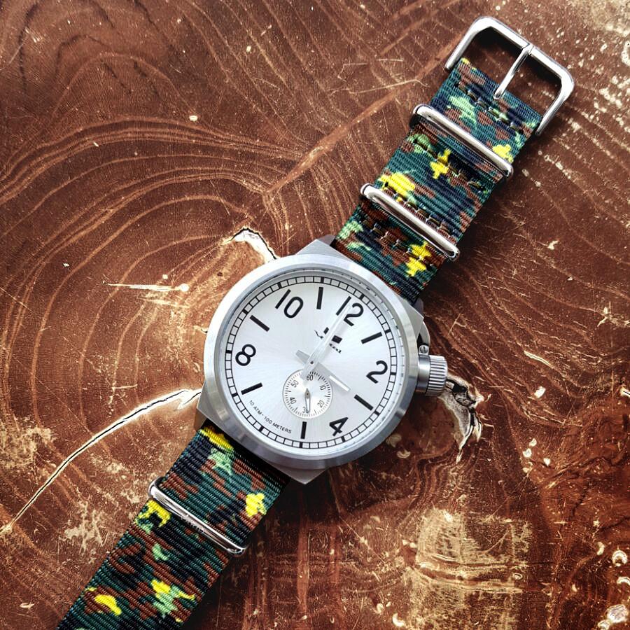 Vestal Canteen on Camo Green 22mm strap