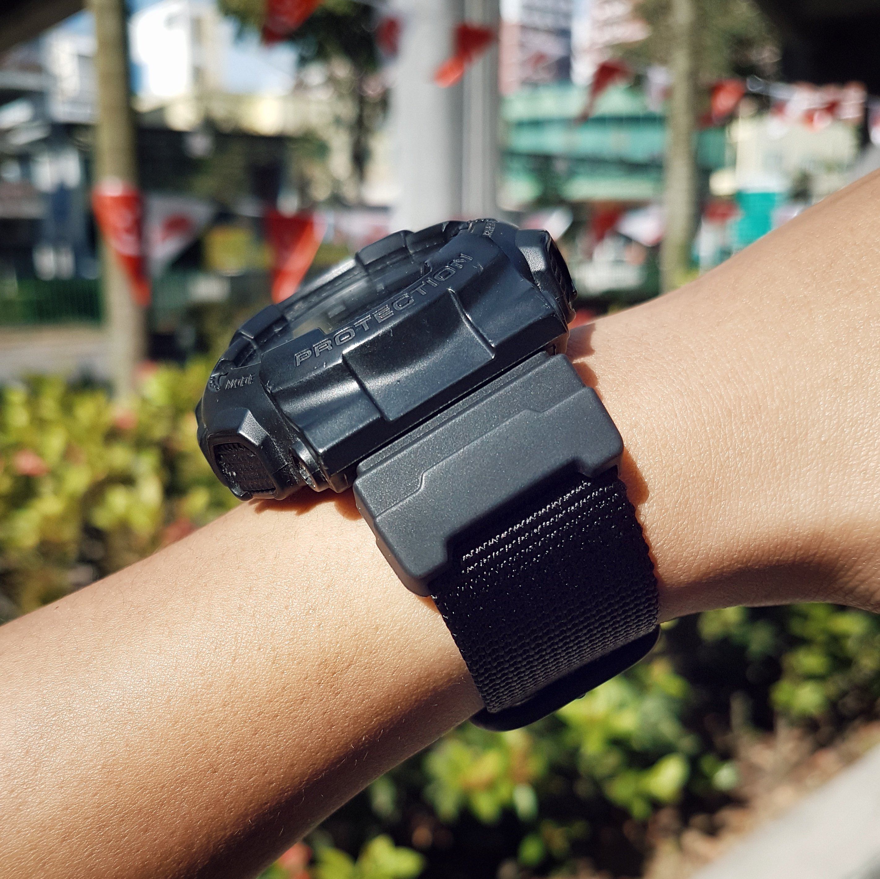 G-Shock watch with Vario Ballistic Nylon adapter kit
