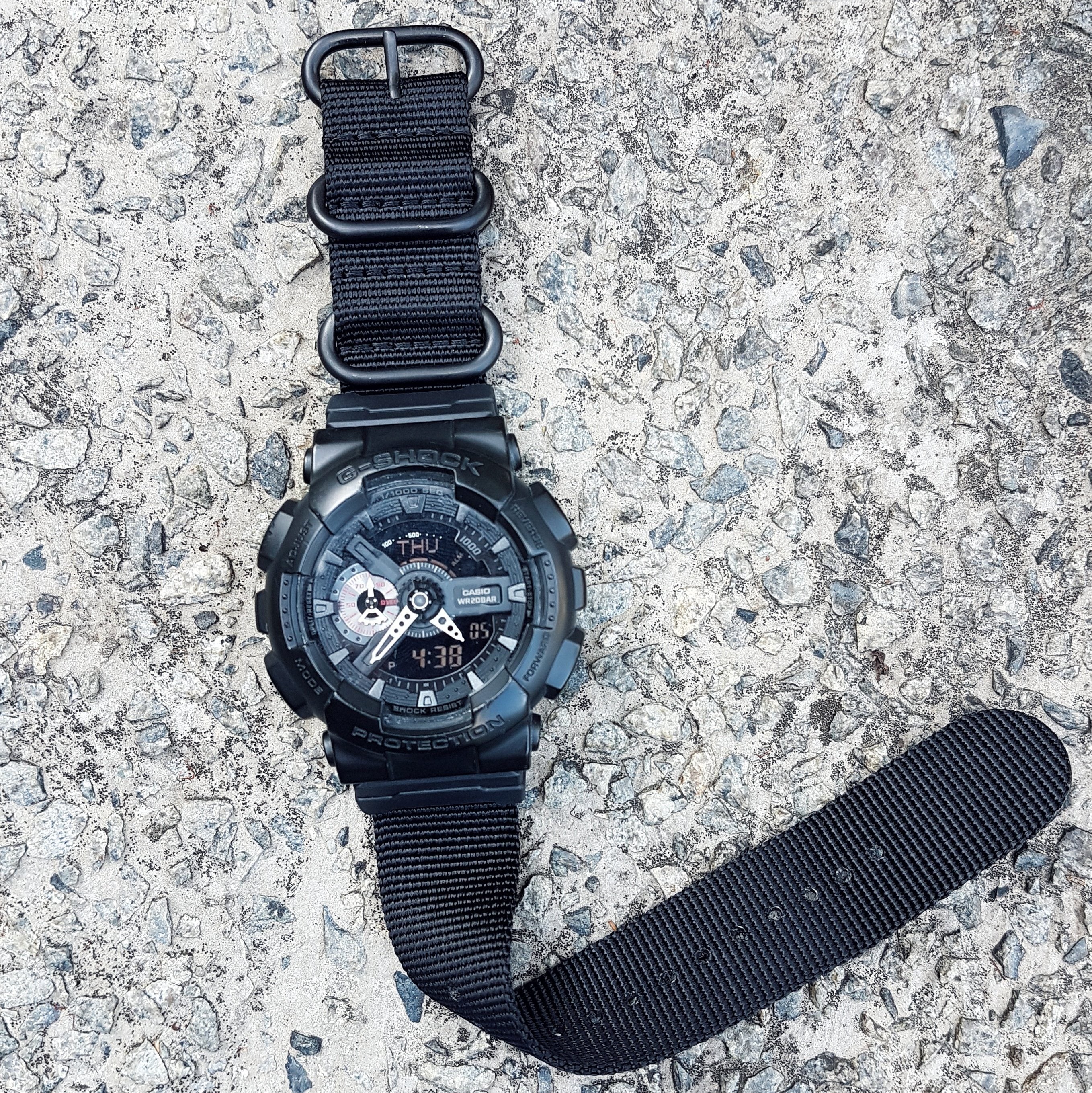G-Shock Watch with Vario Ballistic Nylon strap and Adapter
