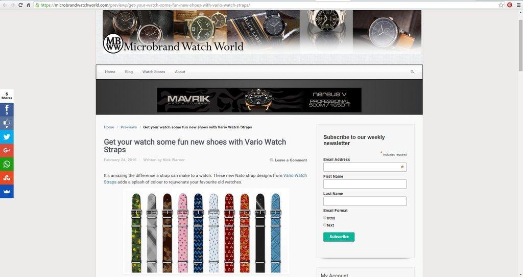 Featured on Microbrand Watch World