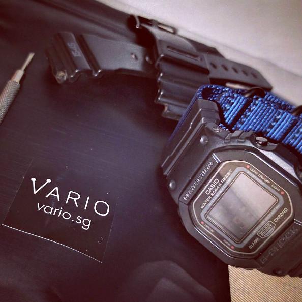 Casio G-Shock DW5600 with Vario Ballistic Nylon and Casio Adapter by #varioclub member Ryan