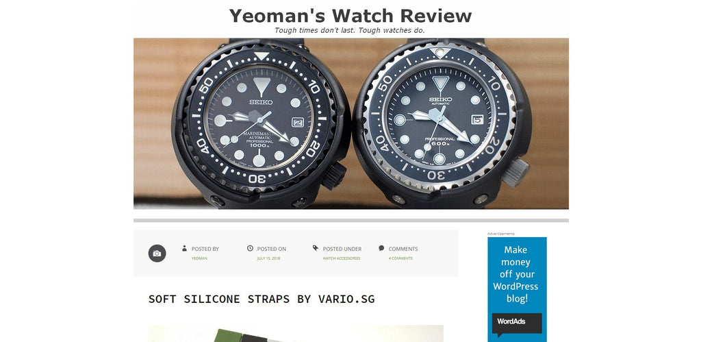Soft Silicone Straps Review by Yeoman Watch Review