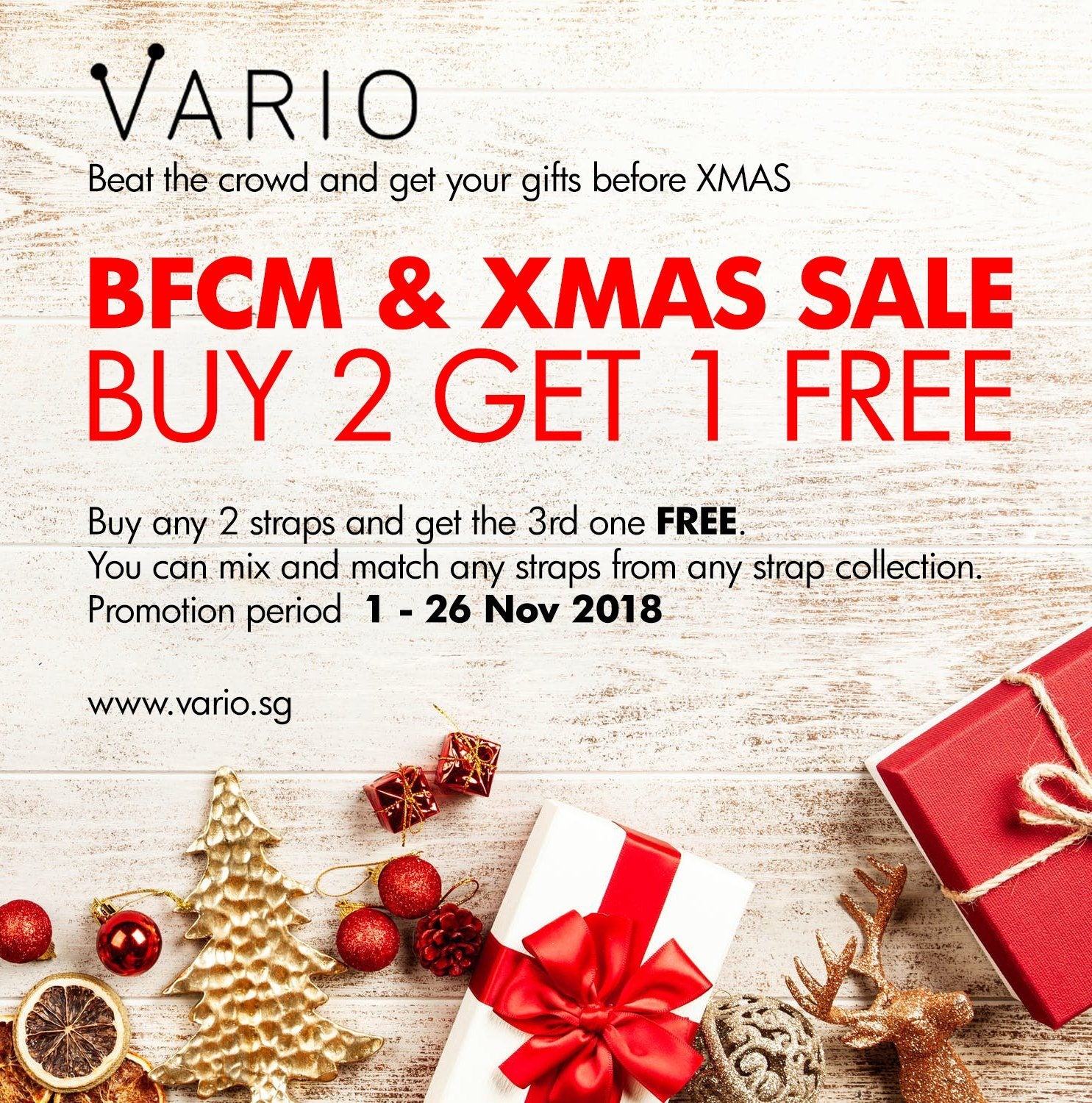 Vario Black Friday Cyber Monday & Christmas Sale 2018