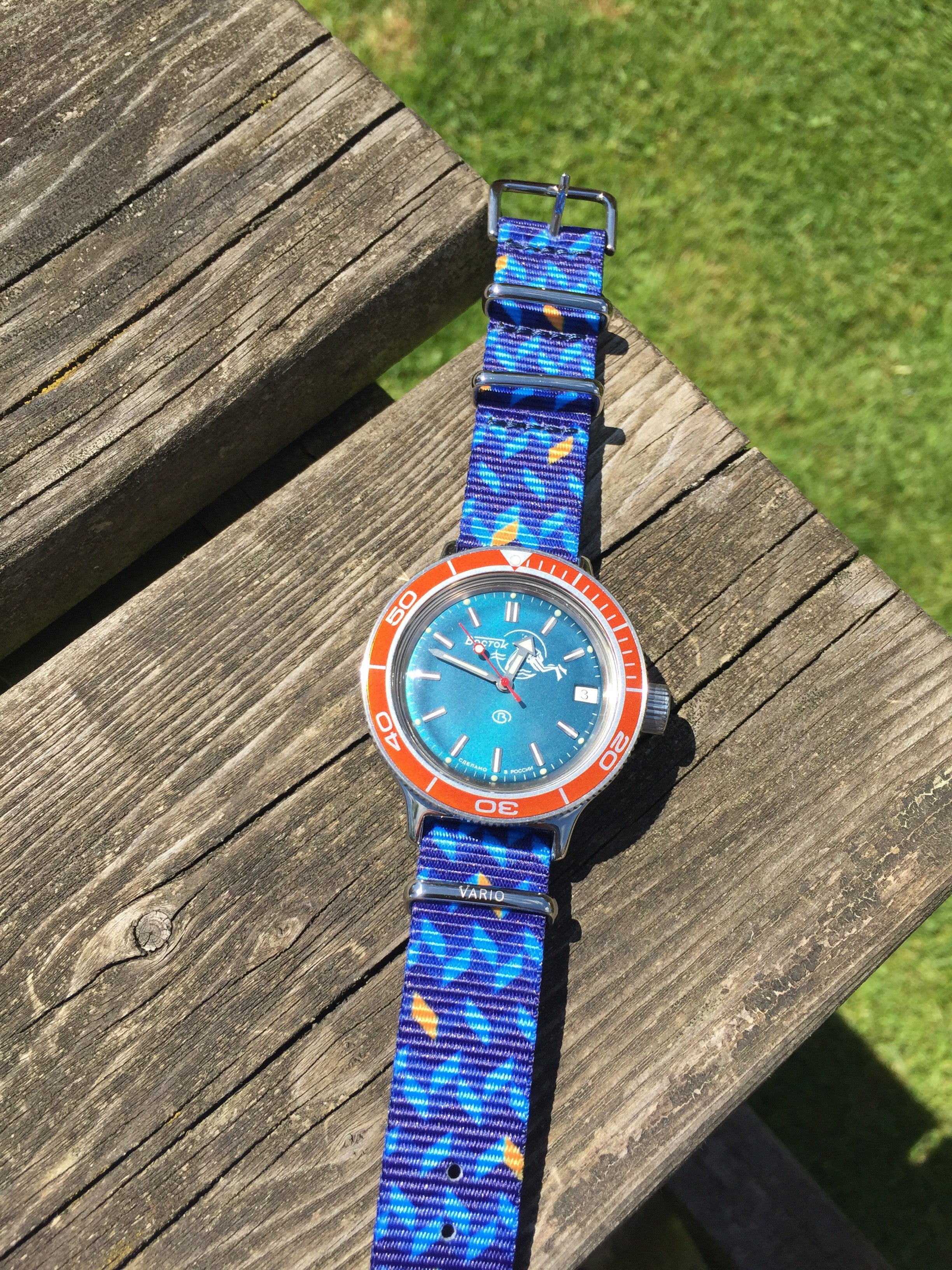 Vostok watch with Vario graphic strap by #varioeveryday member @gjphil