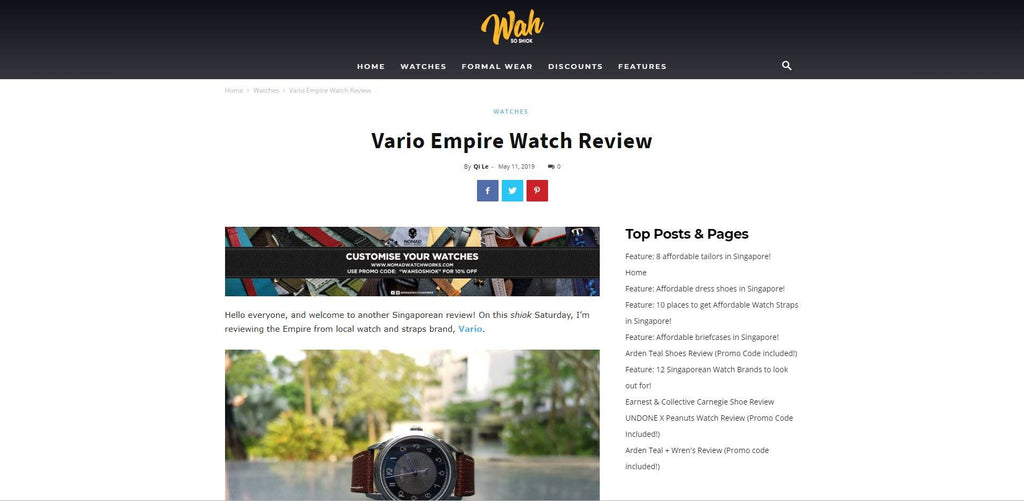 Vario Empire Watch Review by Wah So Shiok