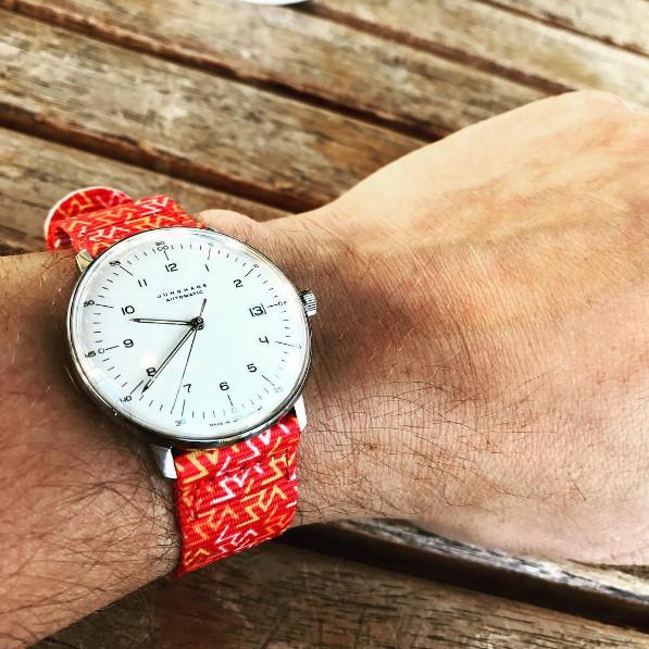 Junghans Max Bill on Orange Tangy strap by #varioclub member @watch_dad