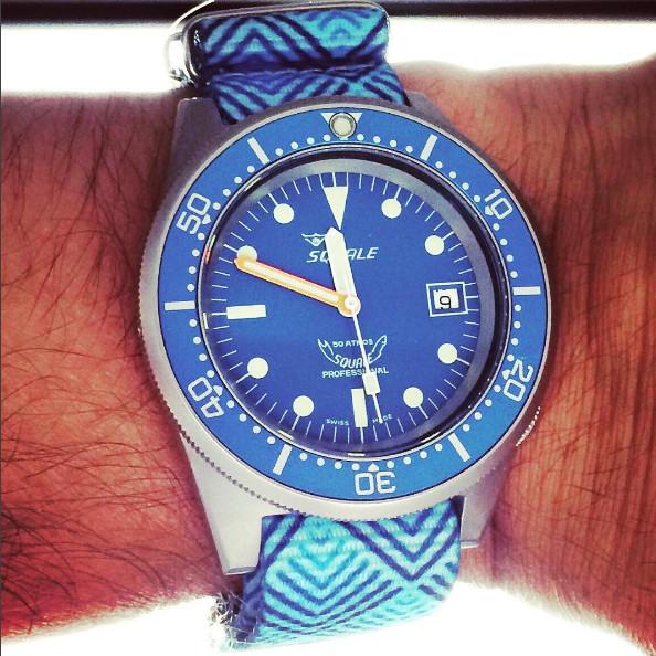 Squale watch with sky pyramid strap