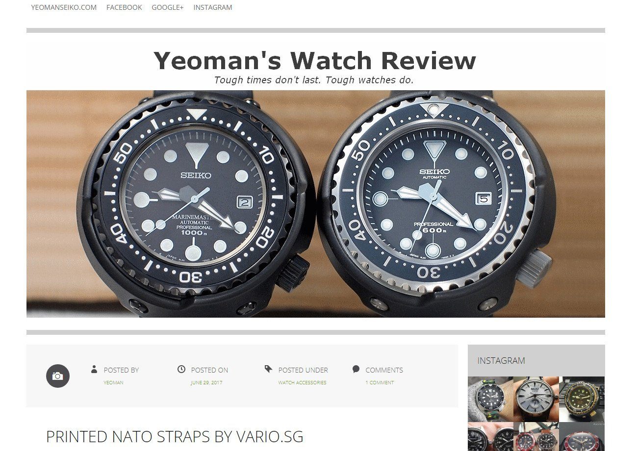 Vario's Graphic Strap Review by Yeoman's Watch Review