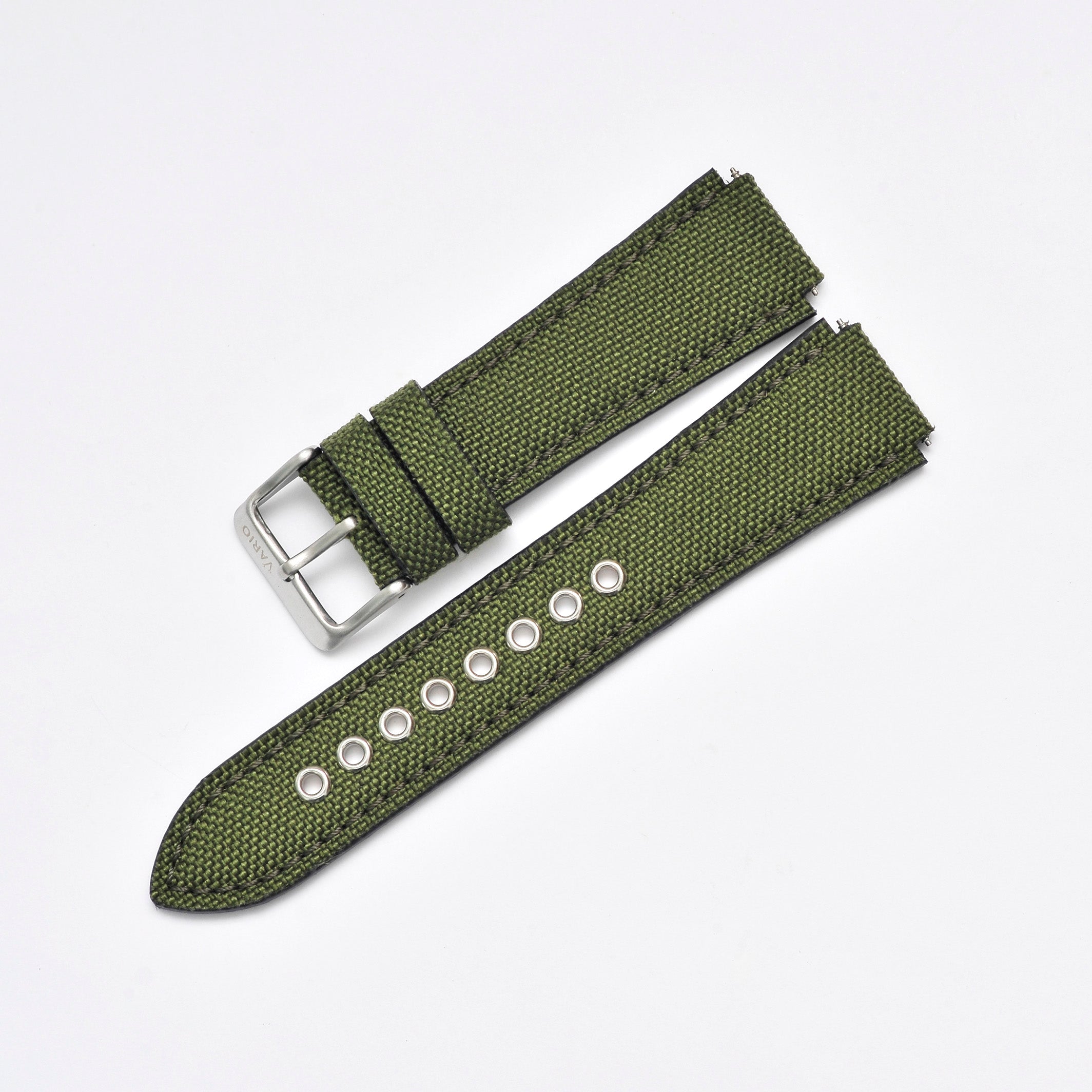 Cordura olive green fitted watch strap for Casio Royale AE1200 
