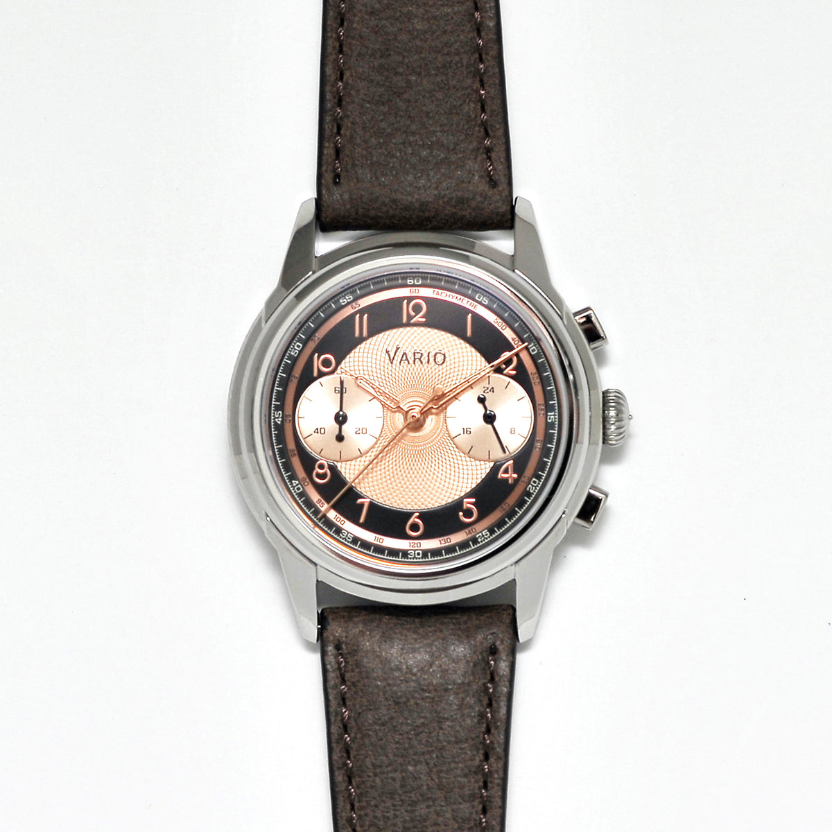 Vario Empire Salmon Tuxedo Tachymètre Chronograph Watch