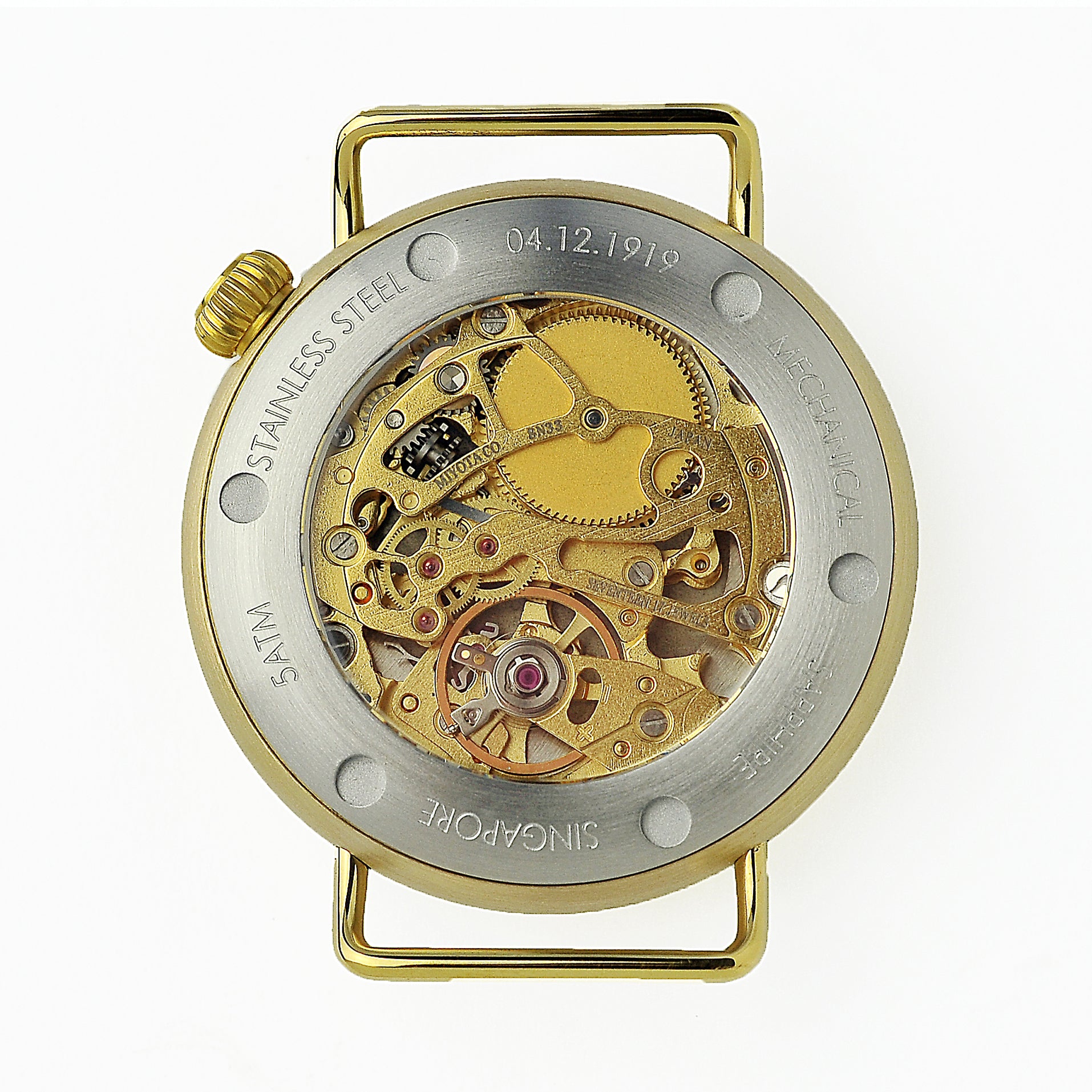 1918 Pilot caseback skeleton movement