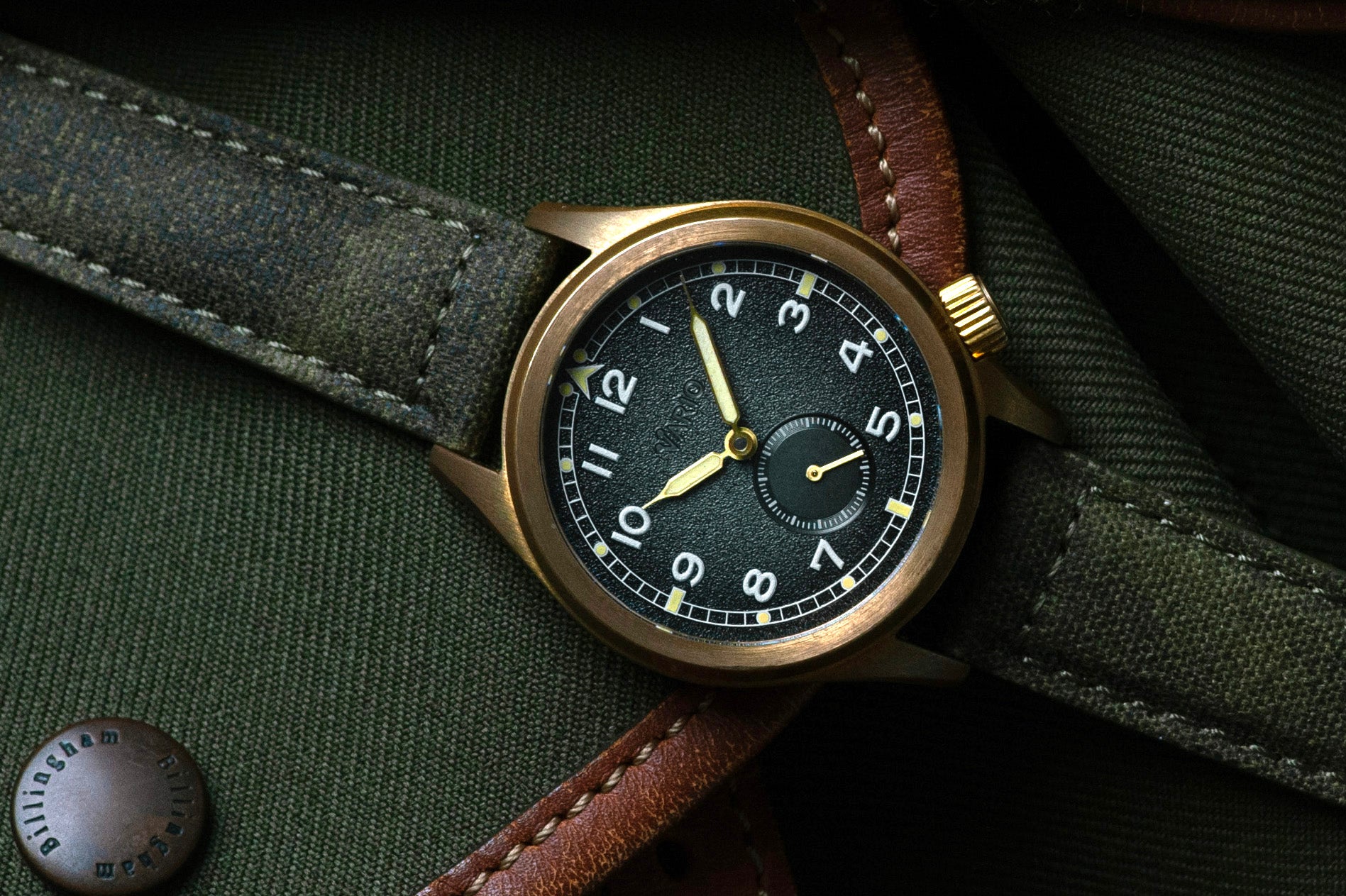Recycled Waxed Canvas Army Green Watch Strap
