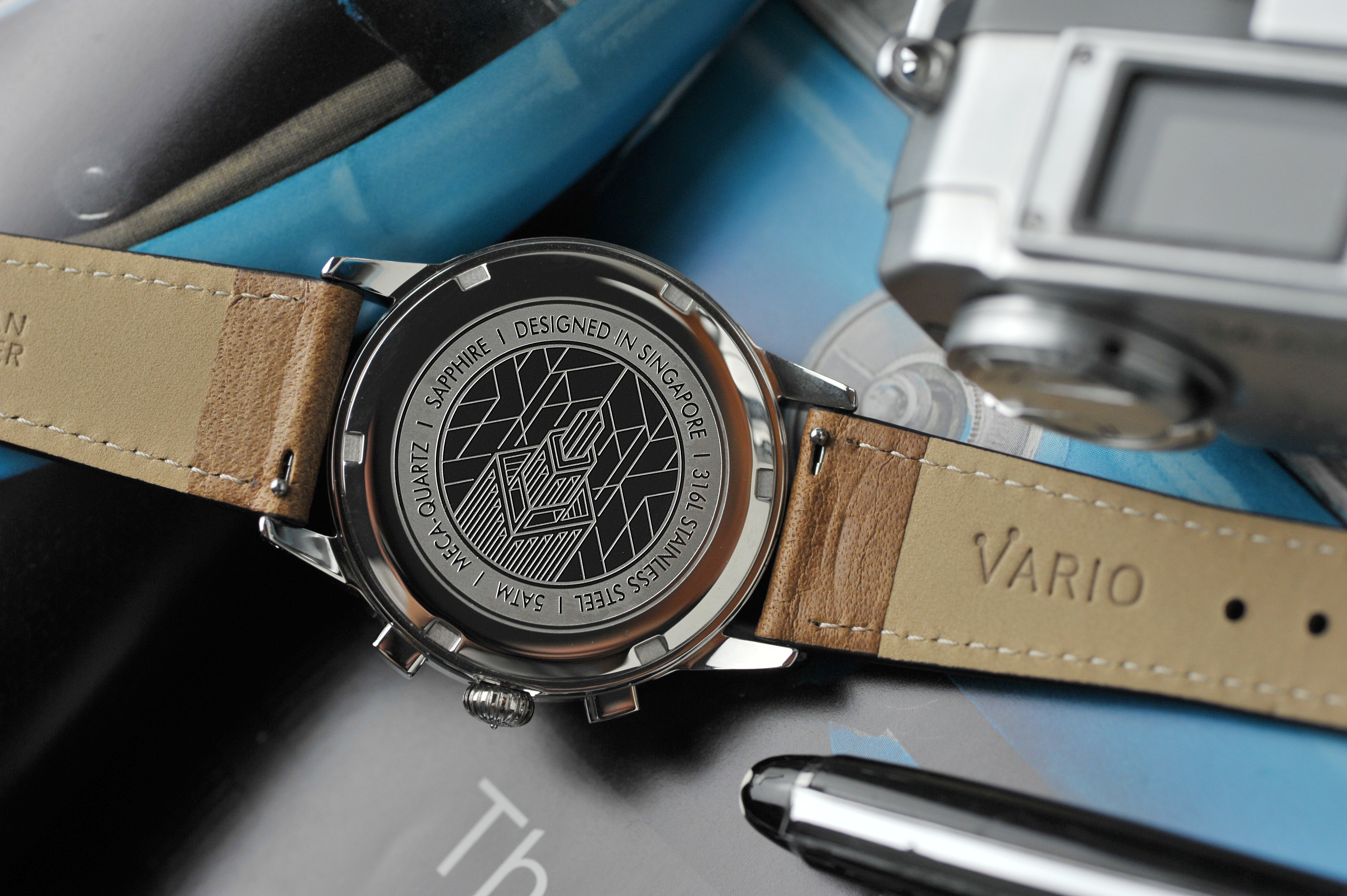 Vario Empire White Tuxedo Tachymètre Chronograph Watch
