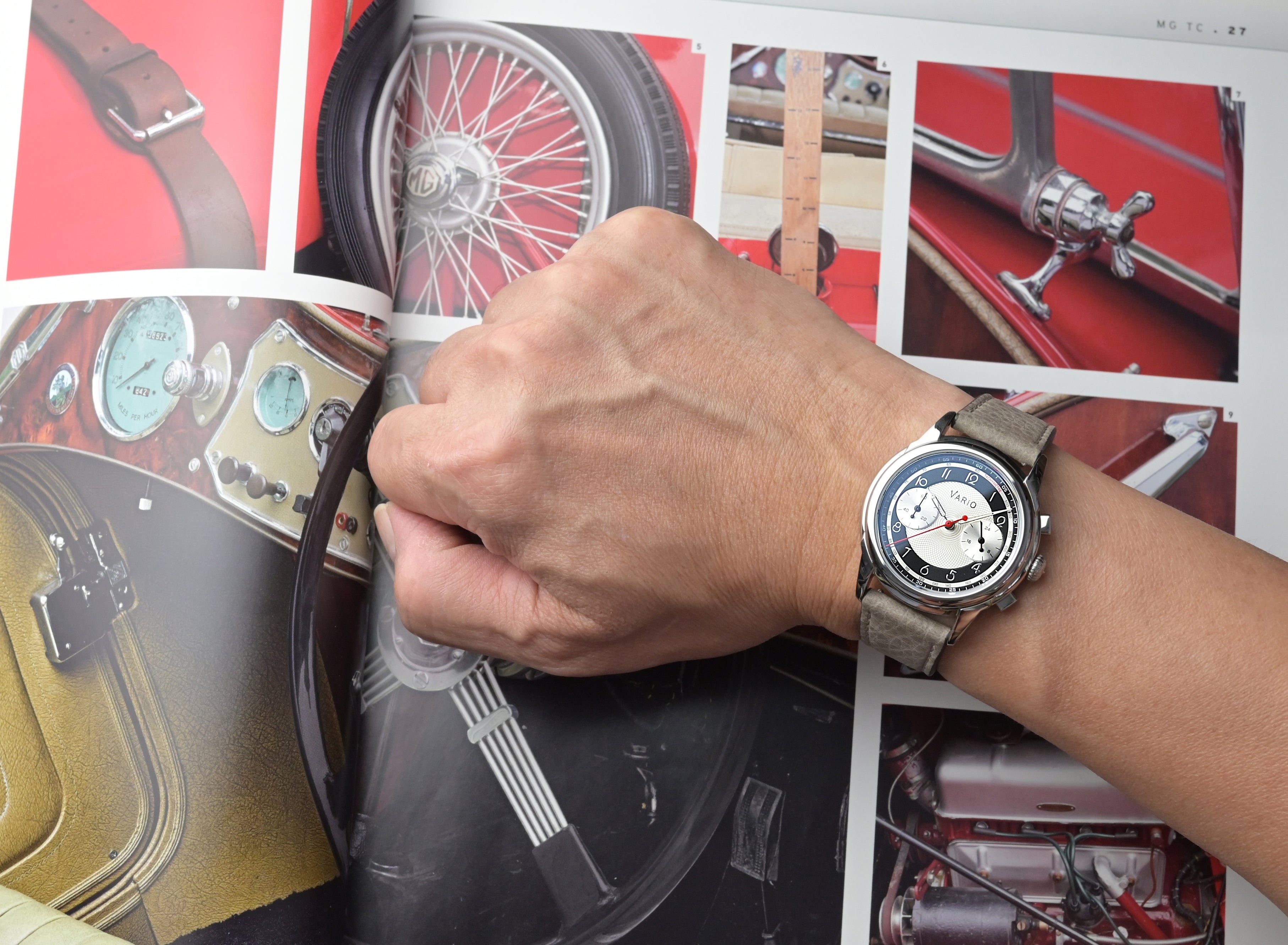 Vario Empire White Tuxedo Tachymètre Chronograph Watch