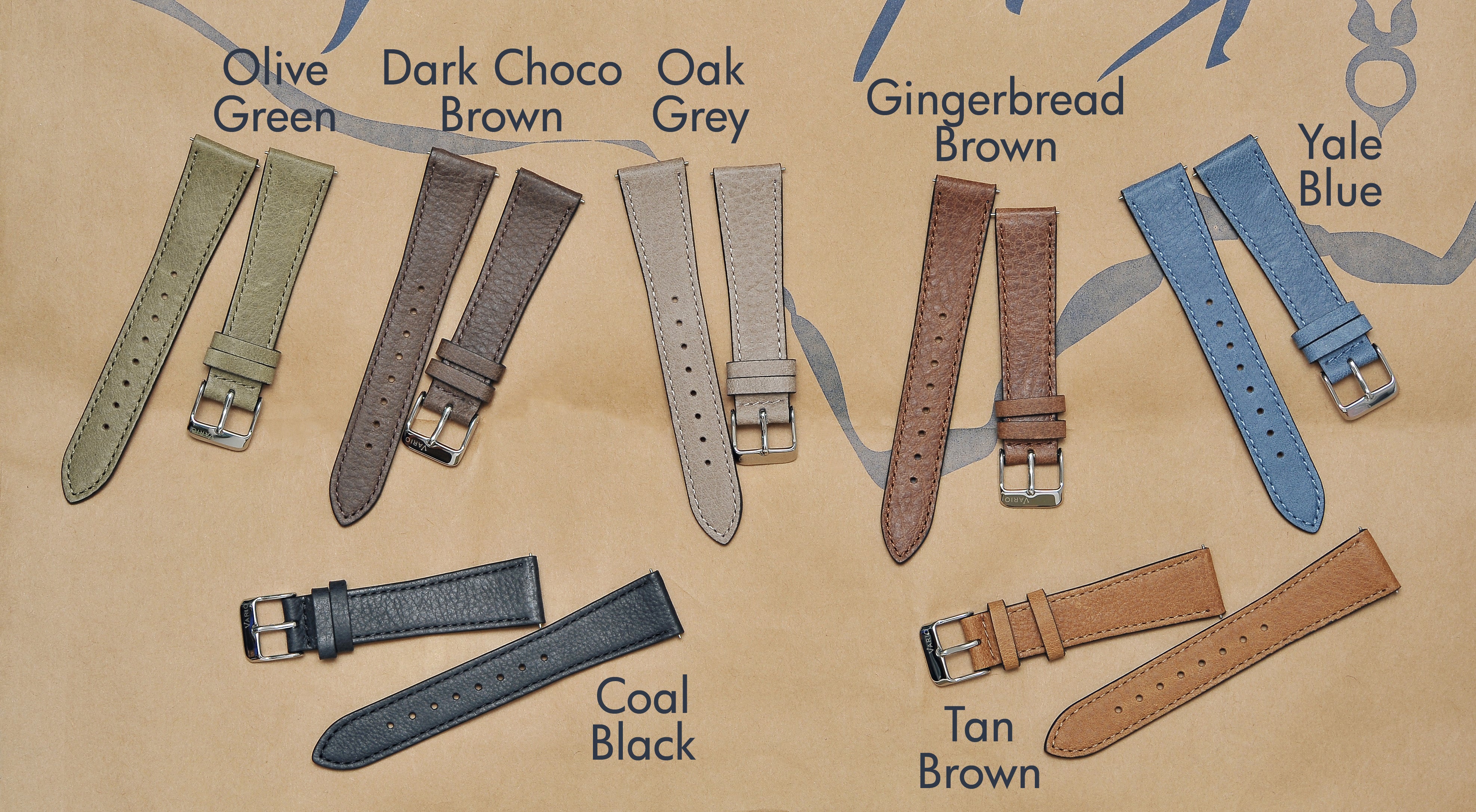 vario german leather watch strap colour name