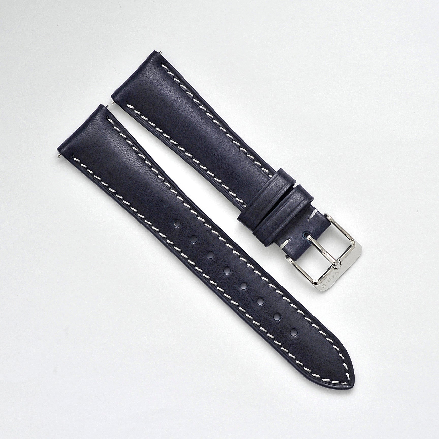 Vario Vintage Veg Tan Embossed Italian Leather dark blue