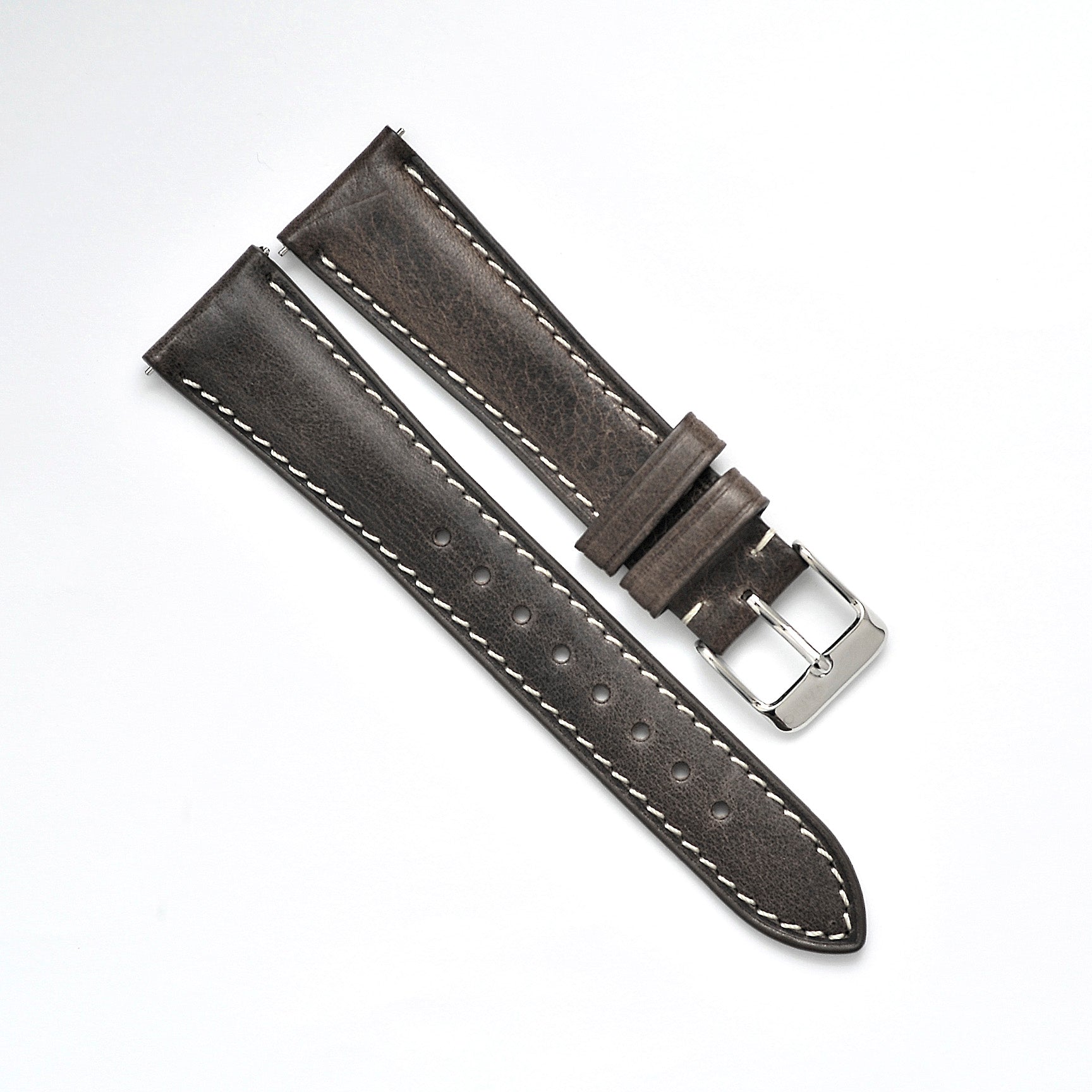 Vario Vintage Veg Tan Embossed Italian Leather grey brown