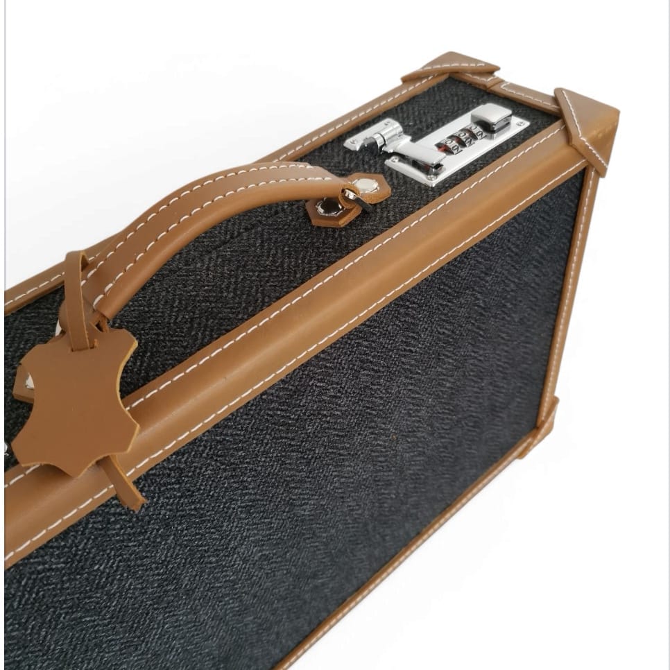 Vario Herringbone Coal Black Watch Carrying Case