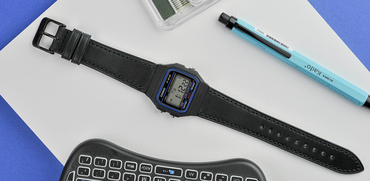 Adattatore Per Cinturino Orologio Casio F-91W F91w - Acciaio Inox Nero 20mm