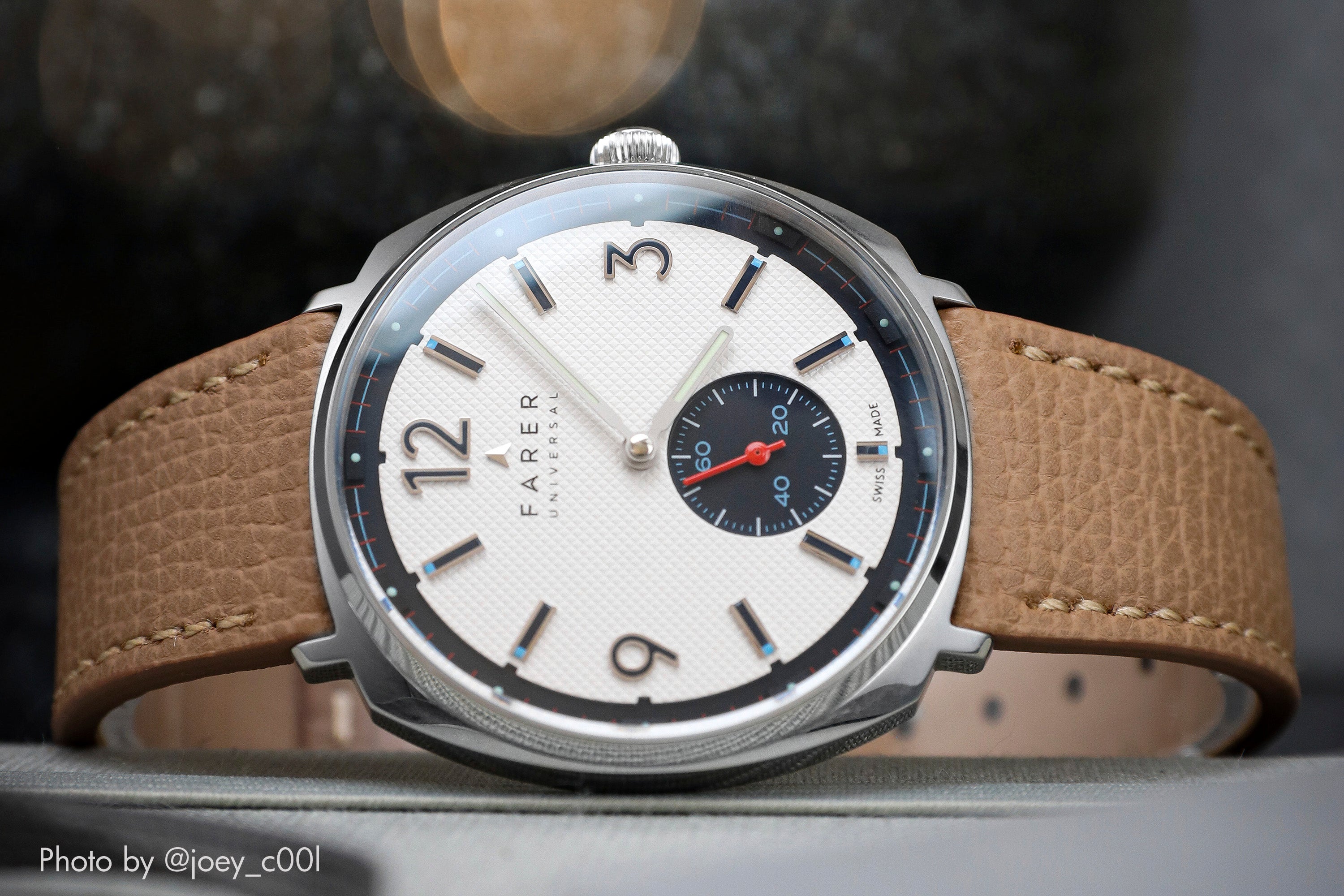 Farer watch with vario epsom italian leather watch strap