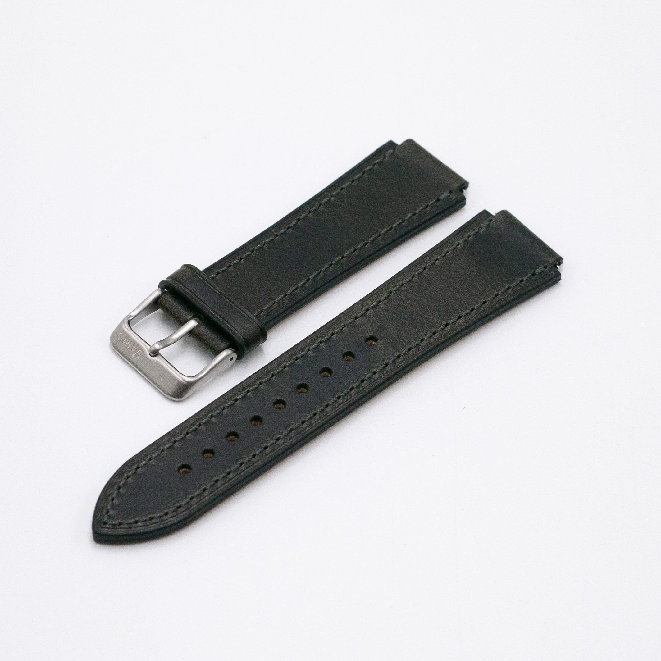 Oiled Leather Graphite Black Watch Strap for Casio AE1200WH World Time Watch