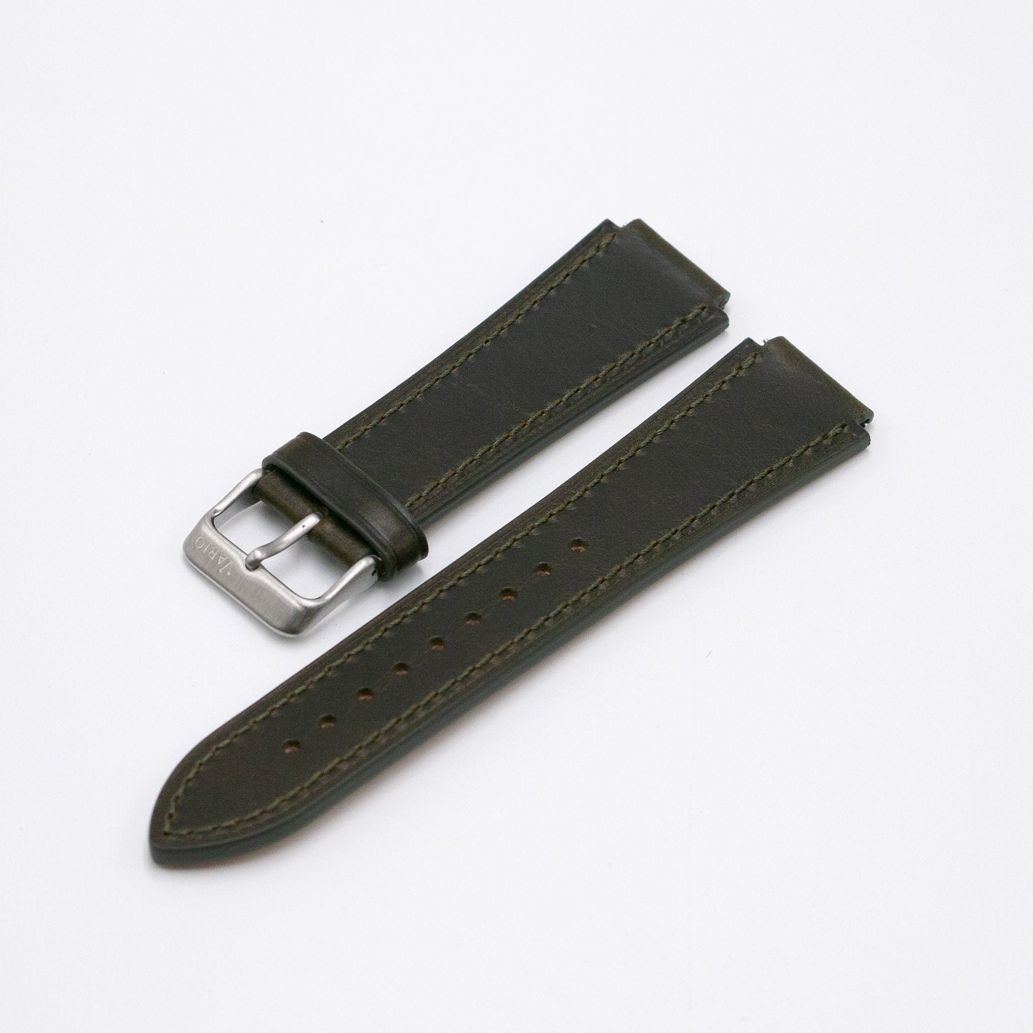 Oiled Leather Moss Green Watch Strap for Casio AE1200WH World Time Watch