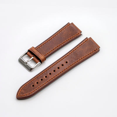 Oiled Leather Russet Brown Watch Strap for Casio AE1200WH World Time W