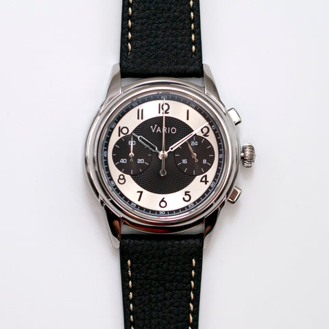 vario empire mecaquartz chronograph art deco tuxedo dress watch