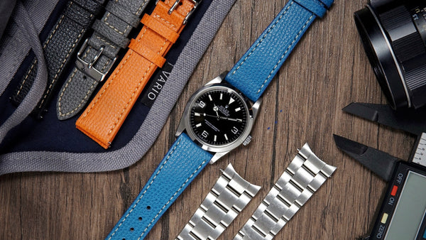 Vintage Italian Leather Watch Strap | Cerulean Blue | Vario