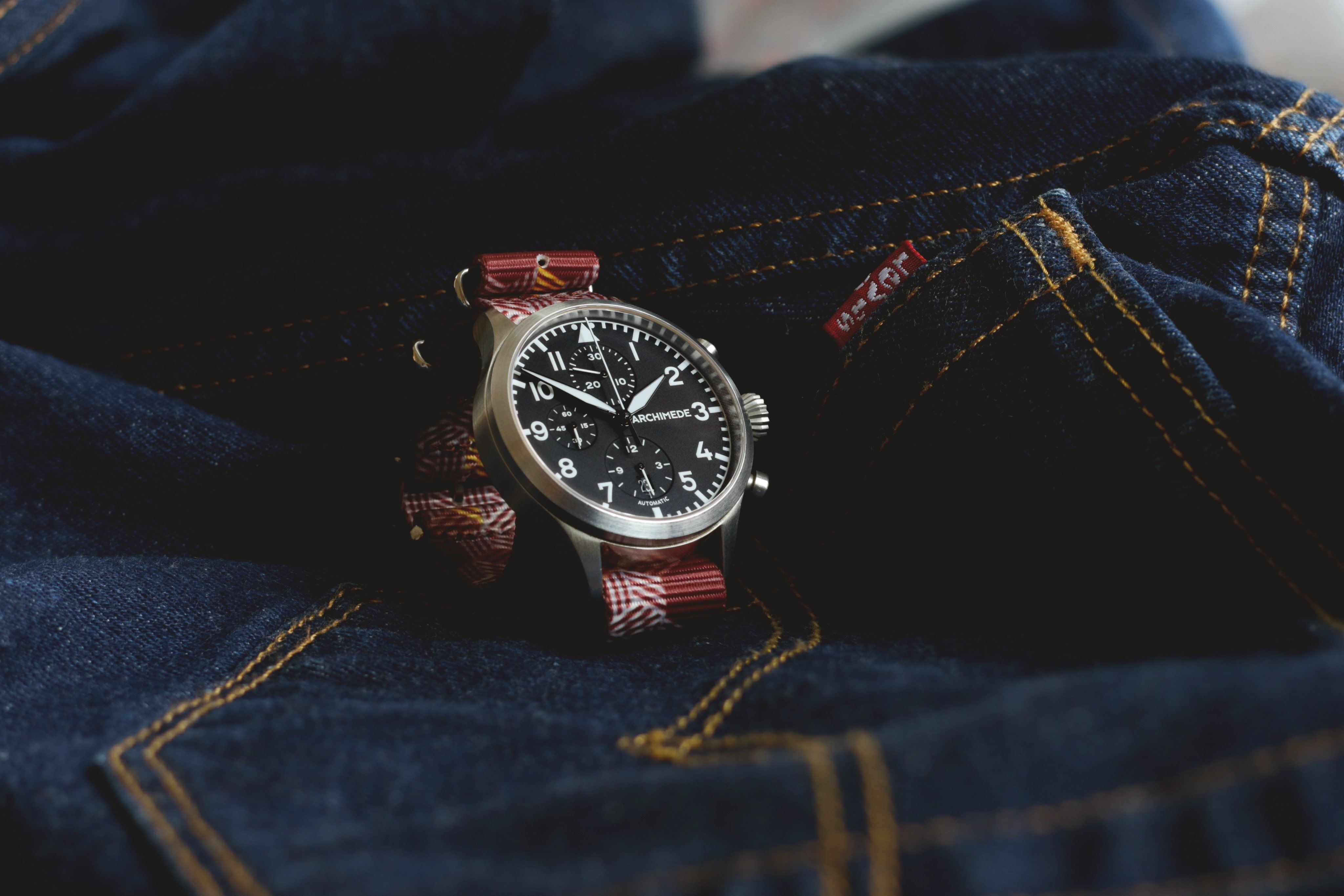 archimede watch with vario escher crate graphic g10 watch strap
