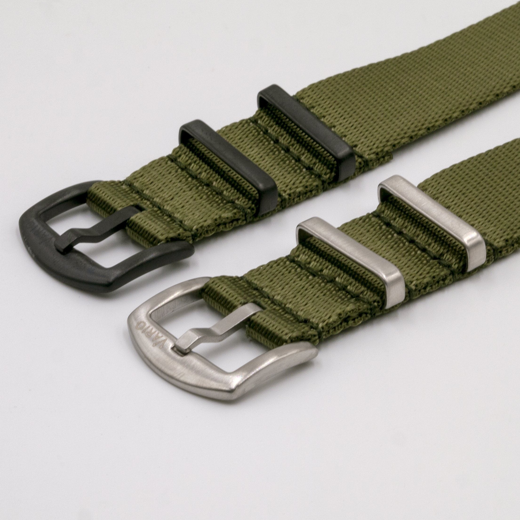 Seat Belt Olive Green Watch Strap with G-Shock Compatible Adapter and Spring Bar Tool