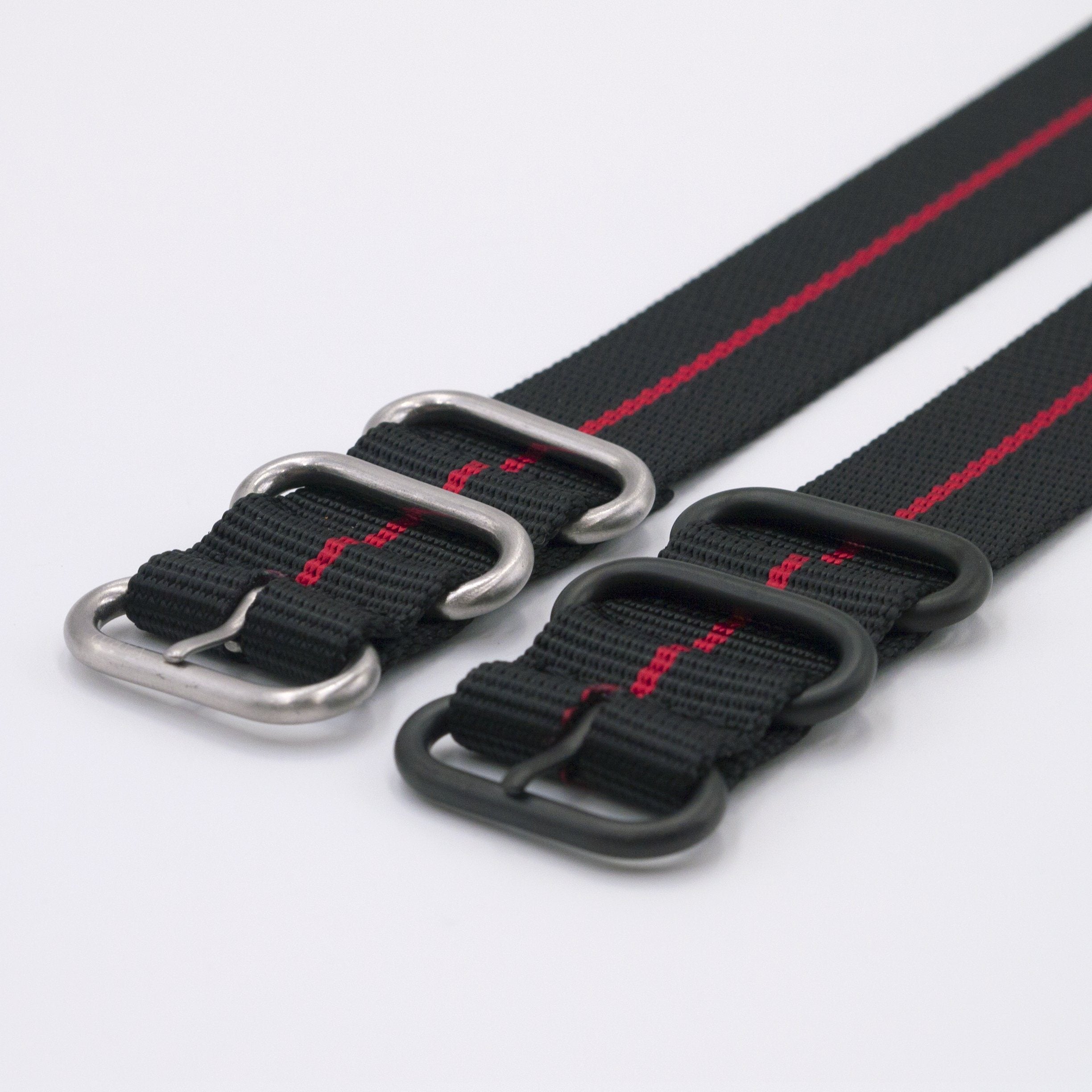 vario ballistic nylon red black stripe maratac strap with casio g shock adapter