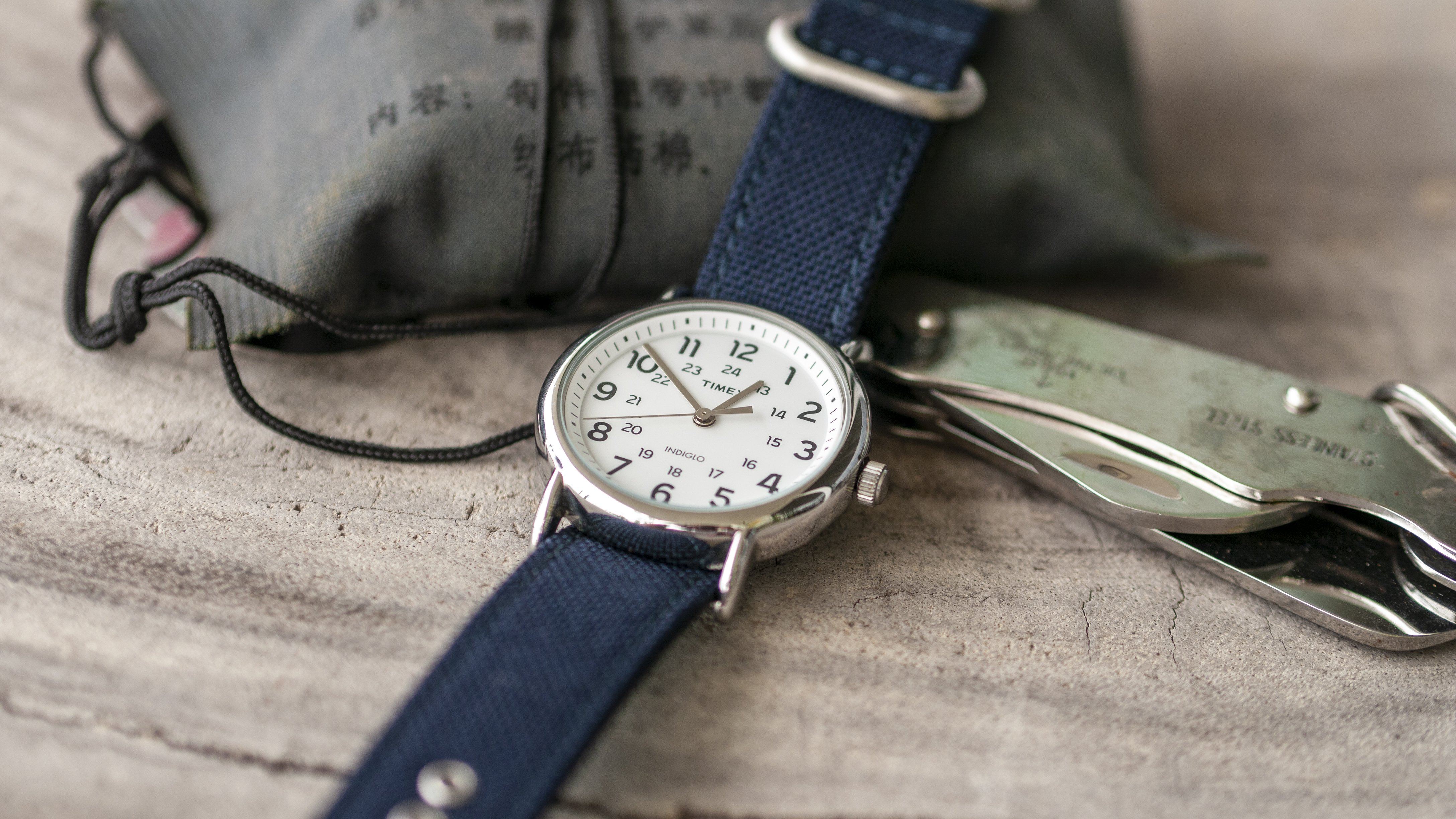 vario cordura single pass watch strap timex blue