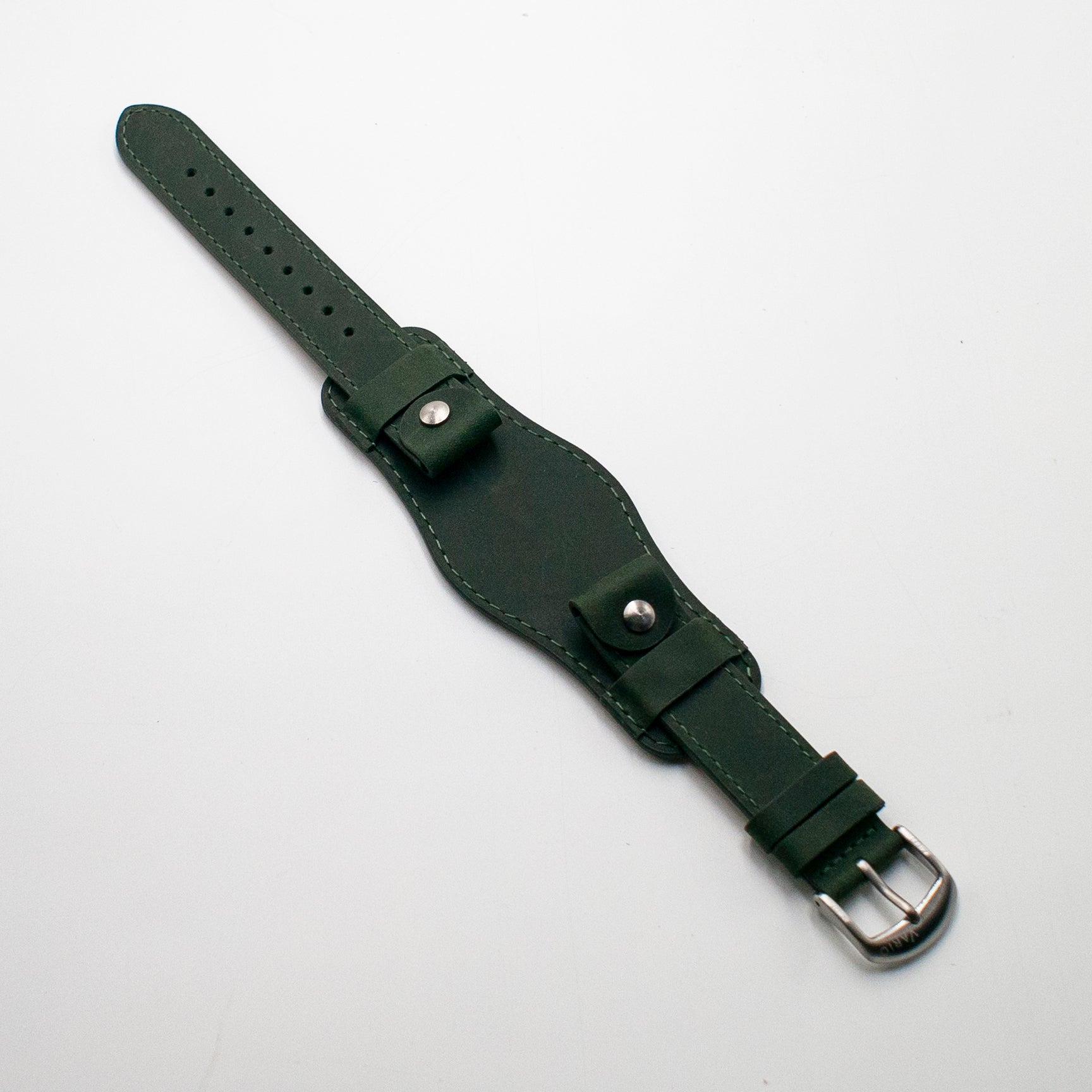 vario crazy horse leather watch strap  forest green
