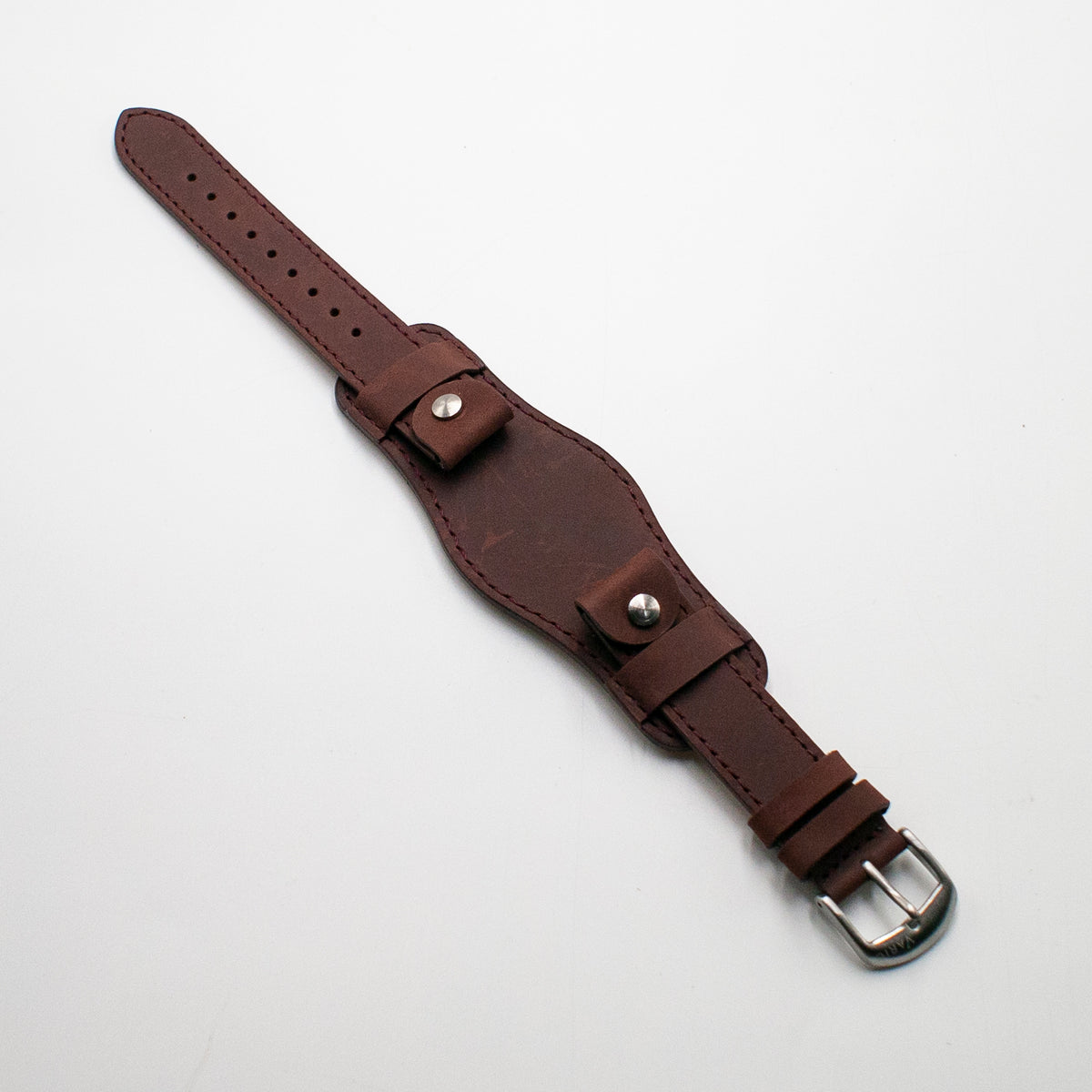 Crazy Horse Mahogany Brown Bund Watch Strap - Main Image