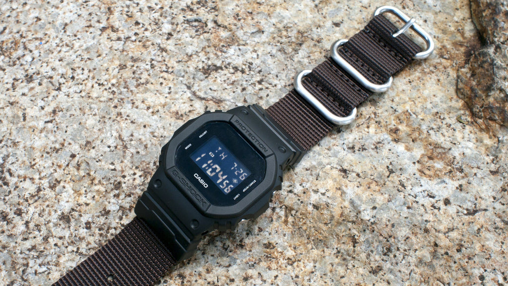 Gshock Watch Bands Ballistic Espresso Brown GShock Watch Strap