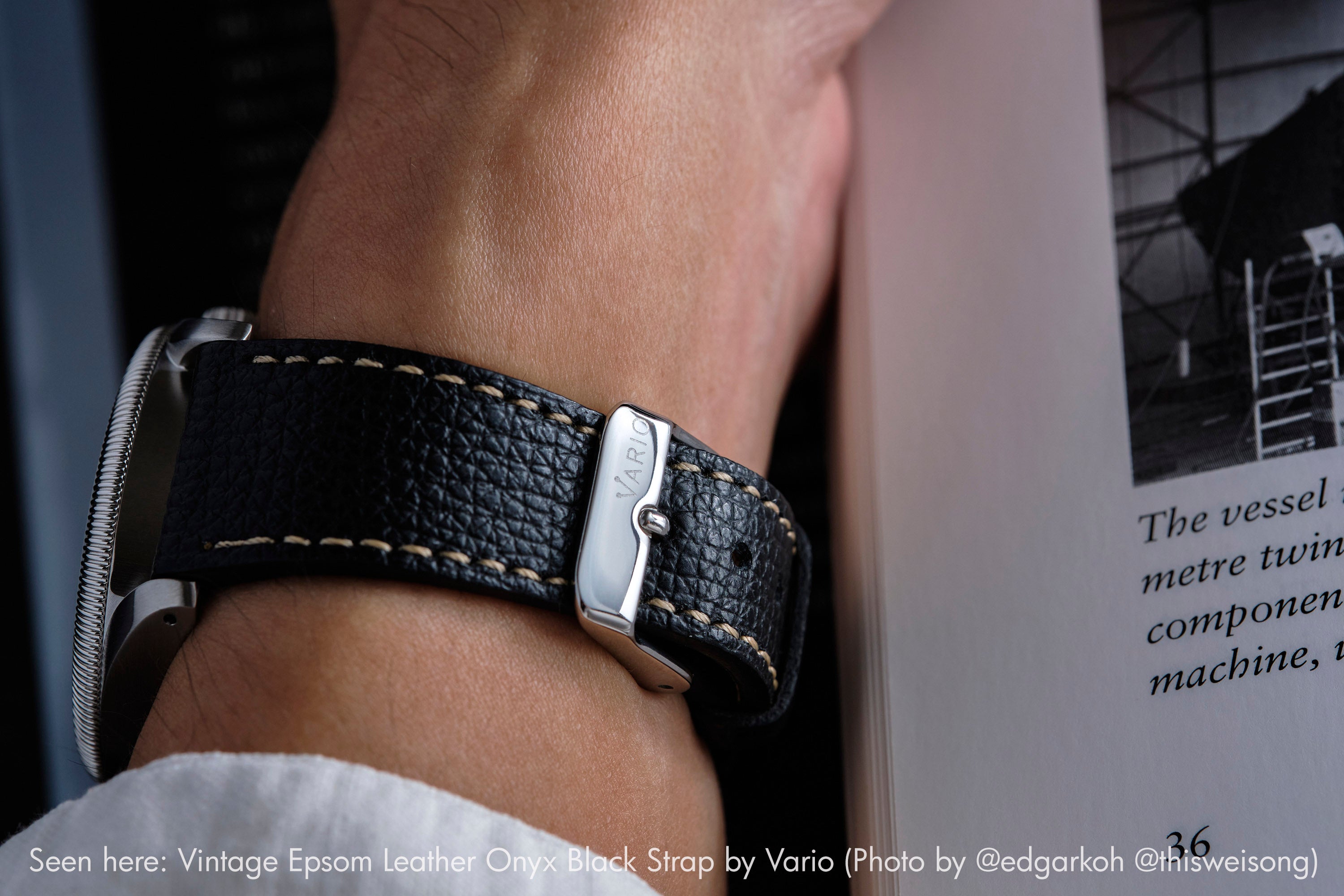 Vario Italian leather watch strap Epsom