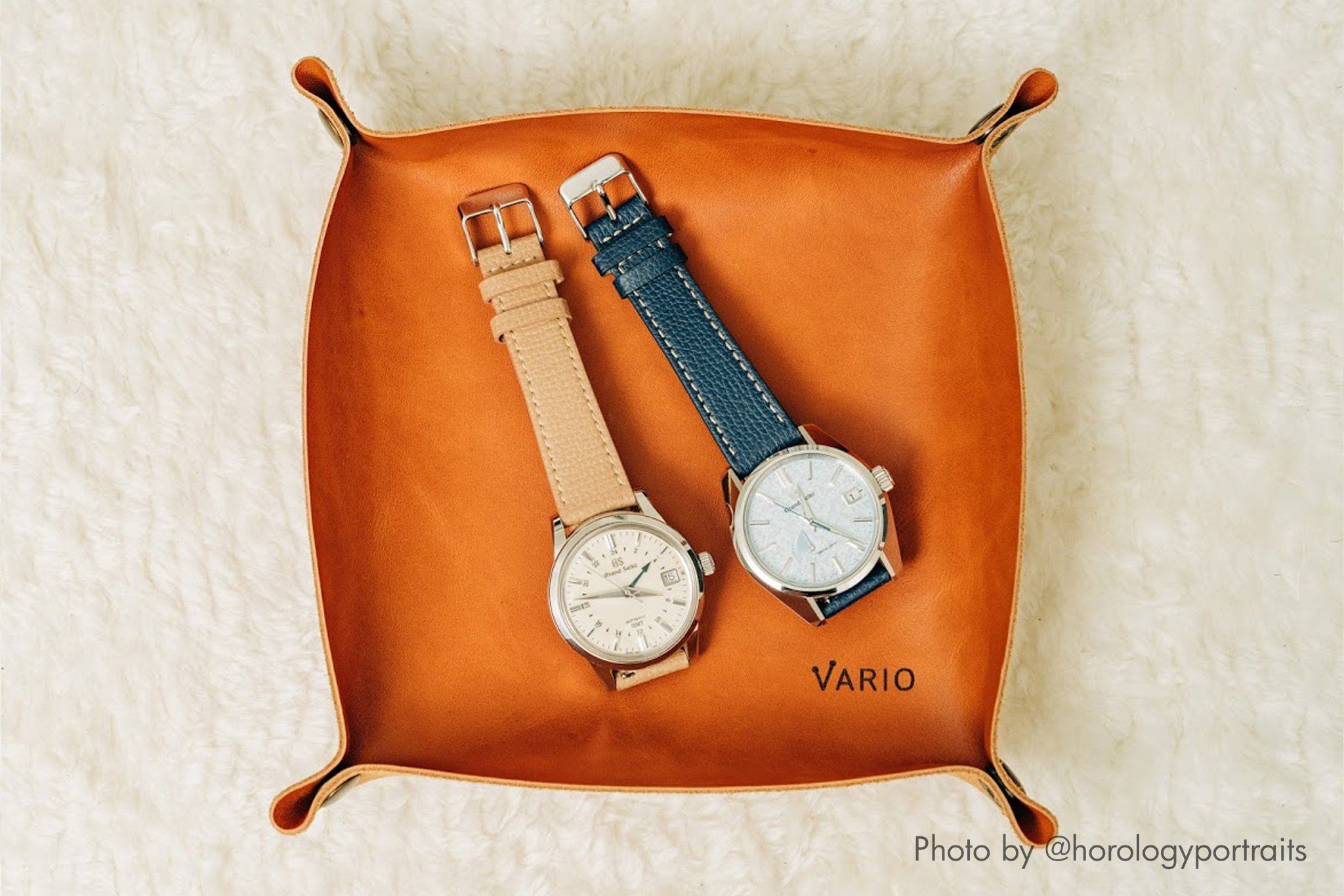 vario leather valet tray for watches and keys