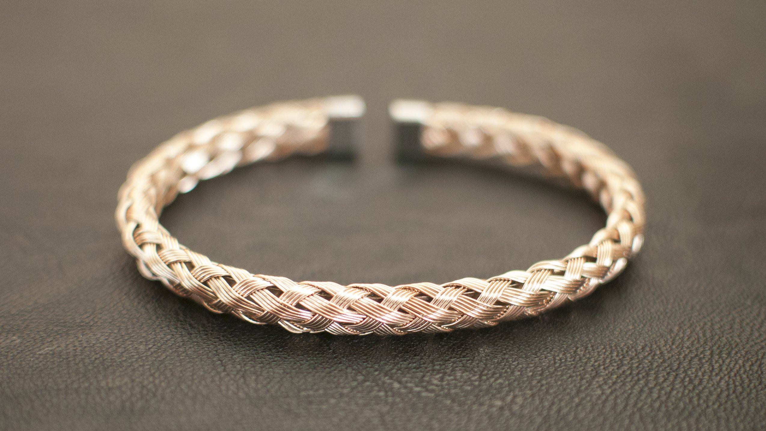 rose gold woven mesh bracelet