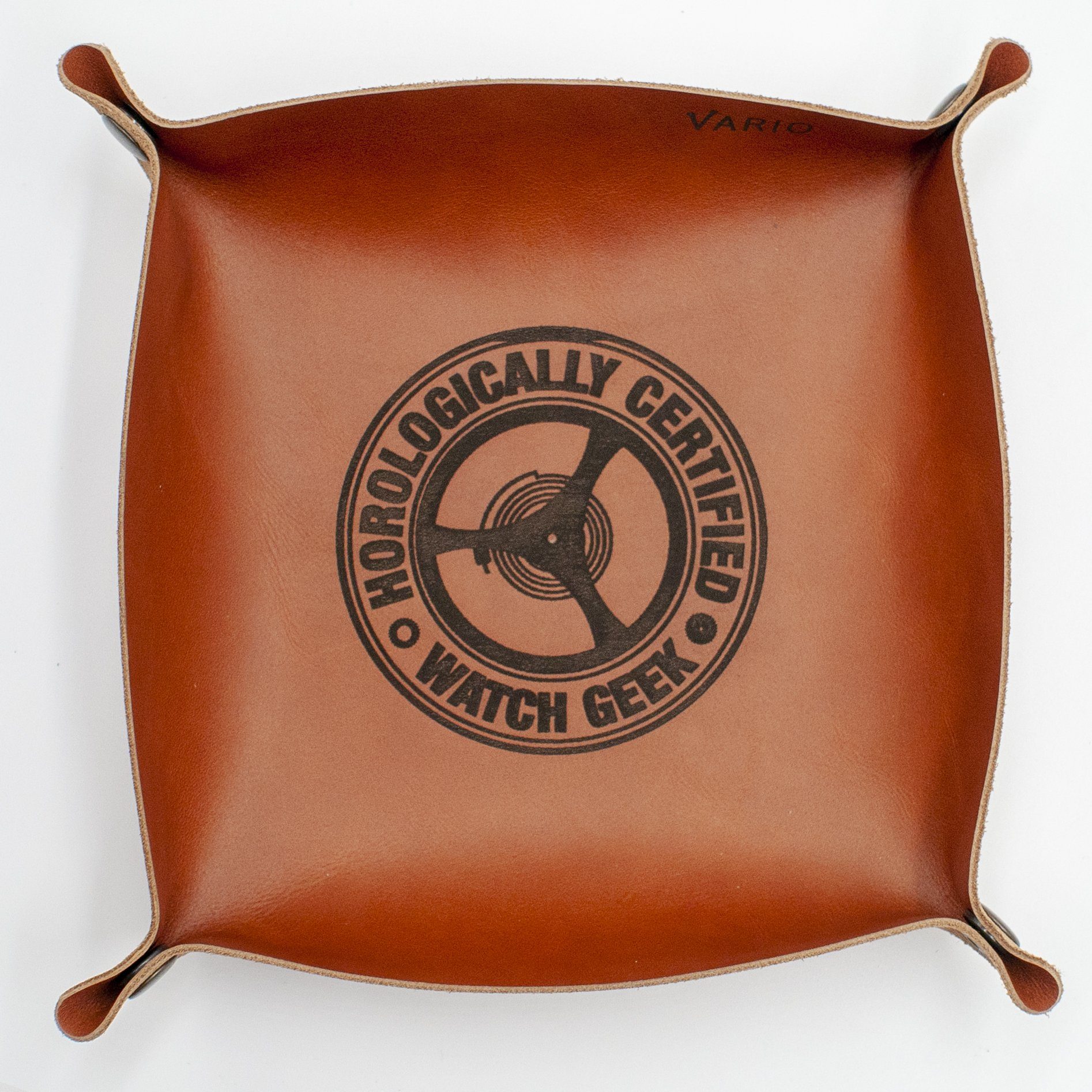 Belarusian Caramel Brown Leather Valet Tray (Certified Watch Geek) for Watch, Keys, Accessories