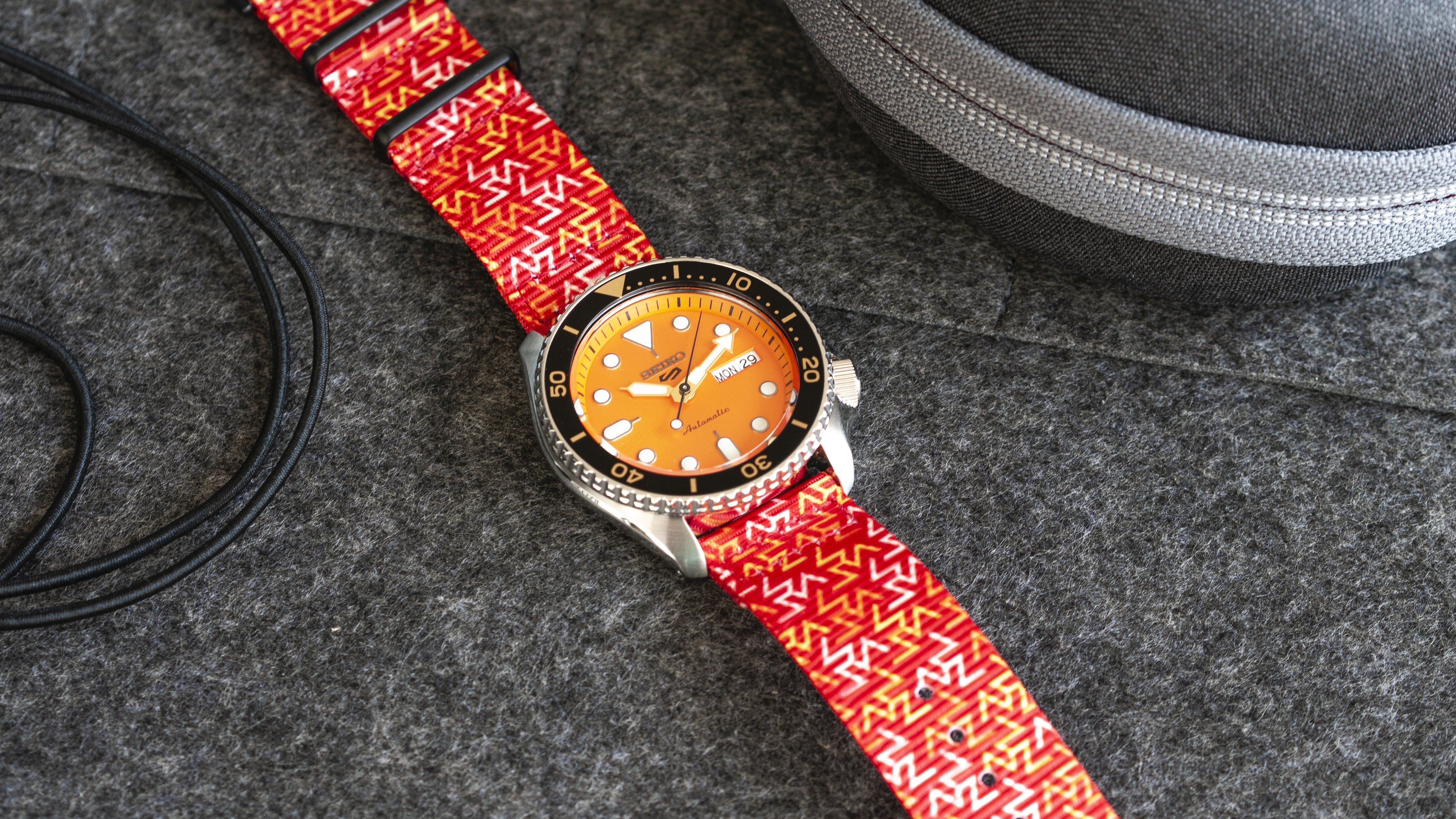 Orange Tangy 2 Piece Graphic Watch Strap