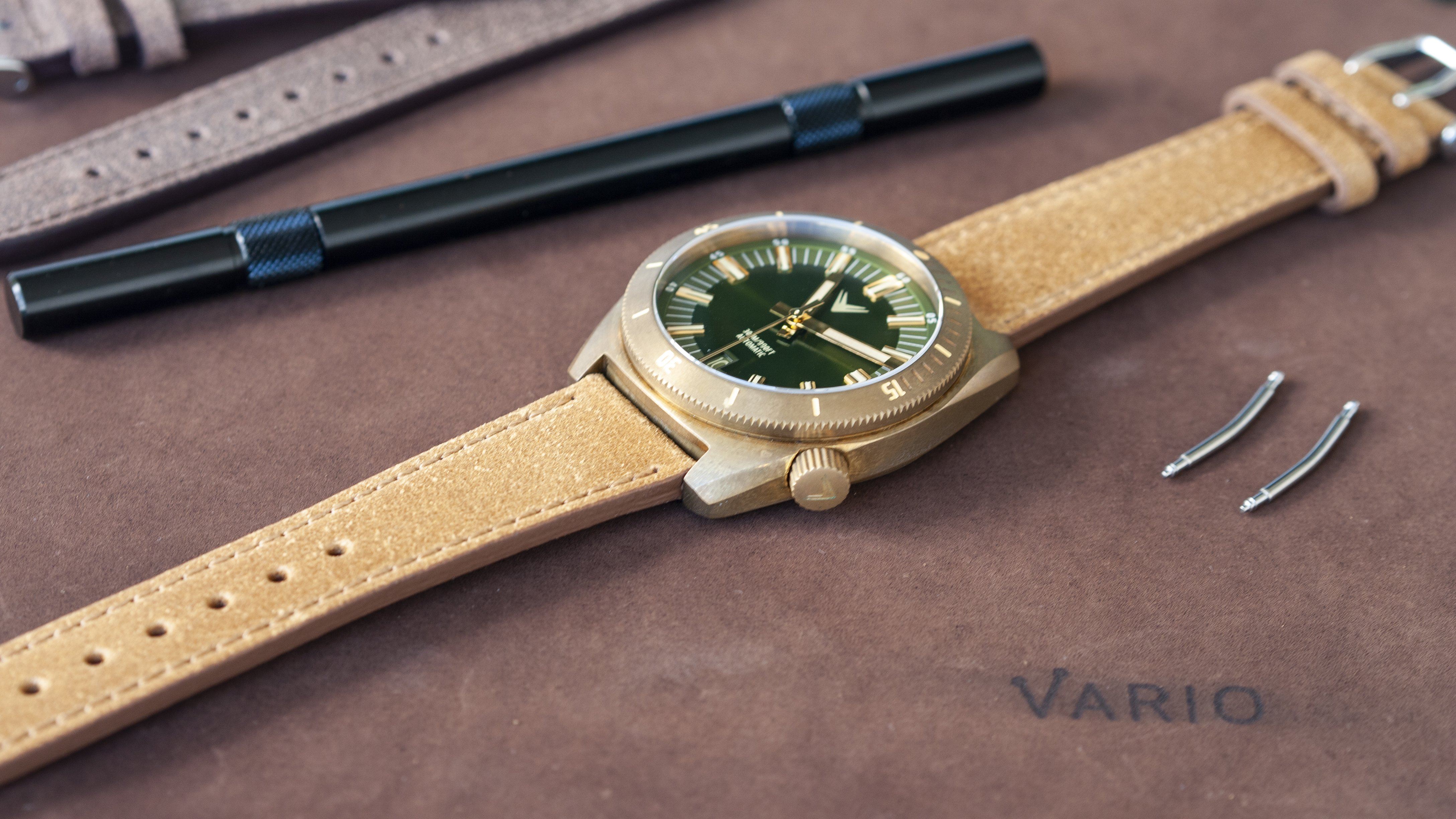 vario distressed italian leather watch band