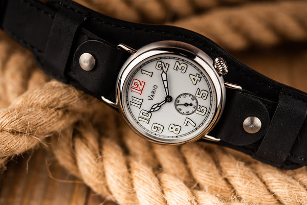vario ww1 trench watch with crazy horse watch strap