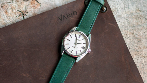 vario veg tan italian leather watch strap green