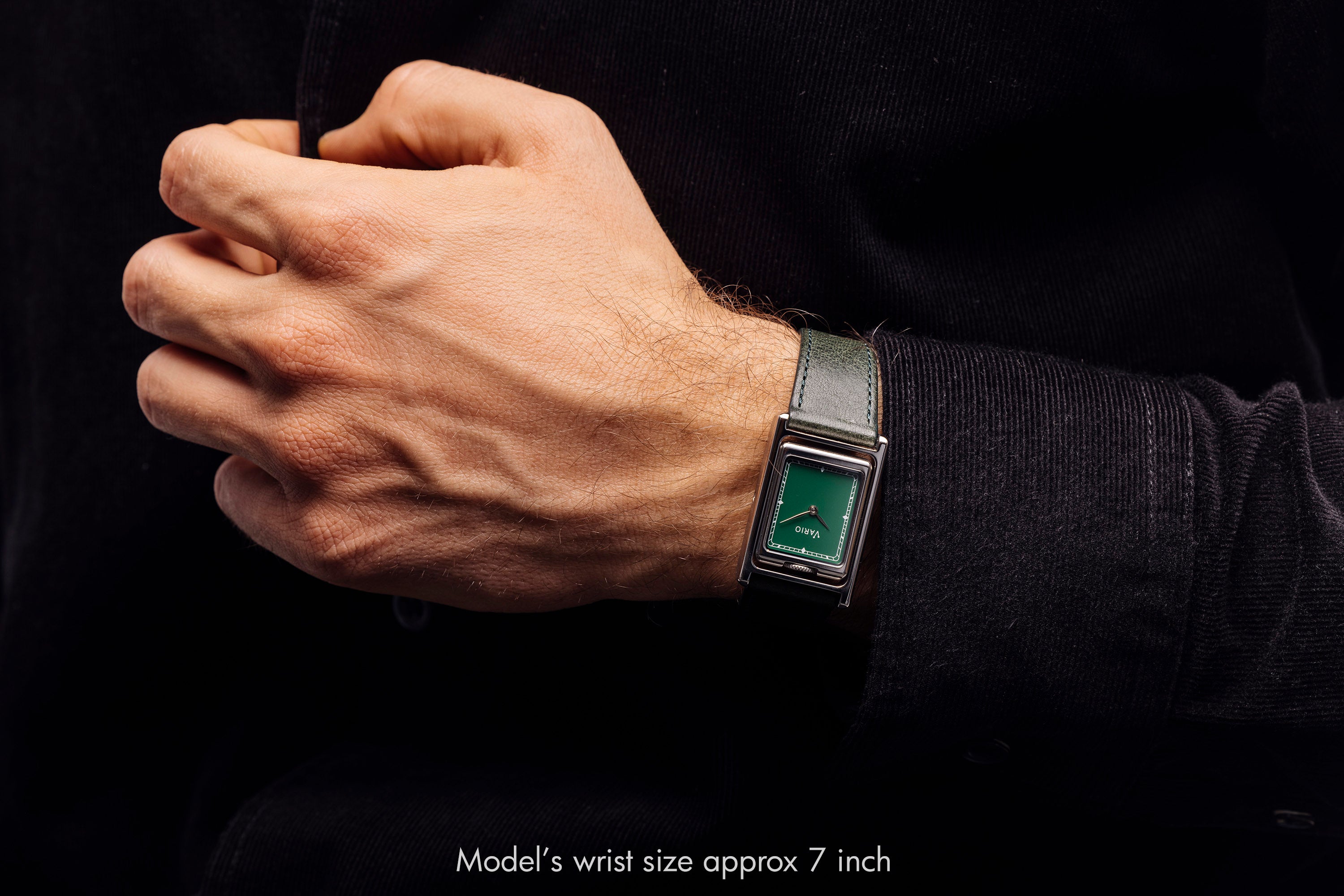 Vario VERSA Reversible Dual Time Silver-Green Watch